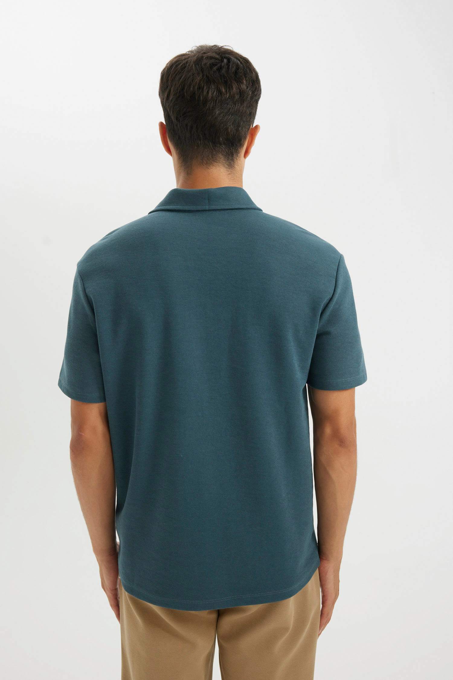 New Regular Fit Polo Yaka Basic Düz Kısa Kollu Tişört