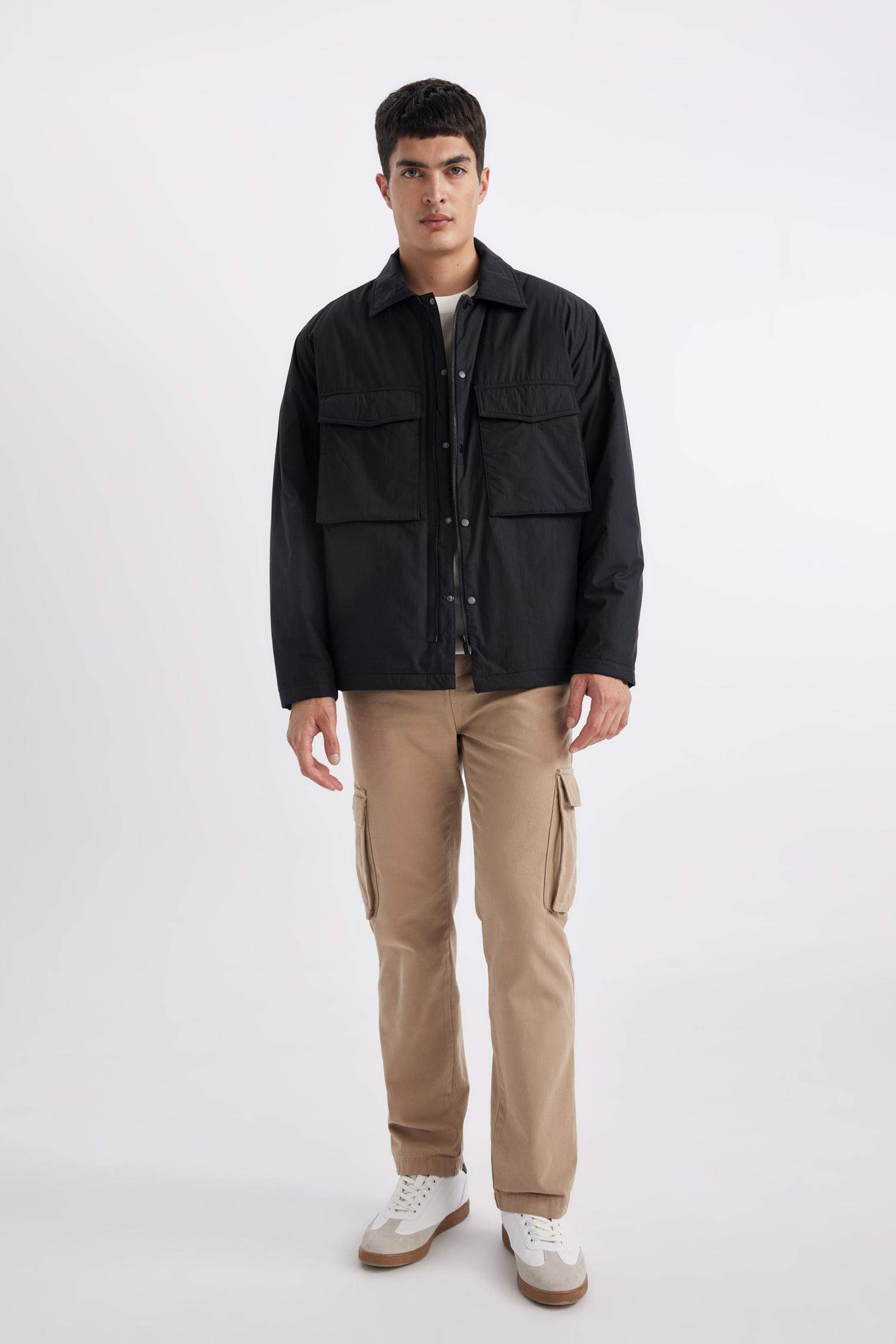 Relax Fit Polo Yaka Gömlek Ceket