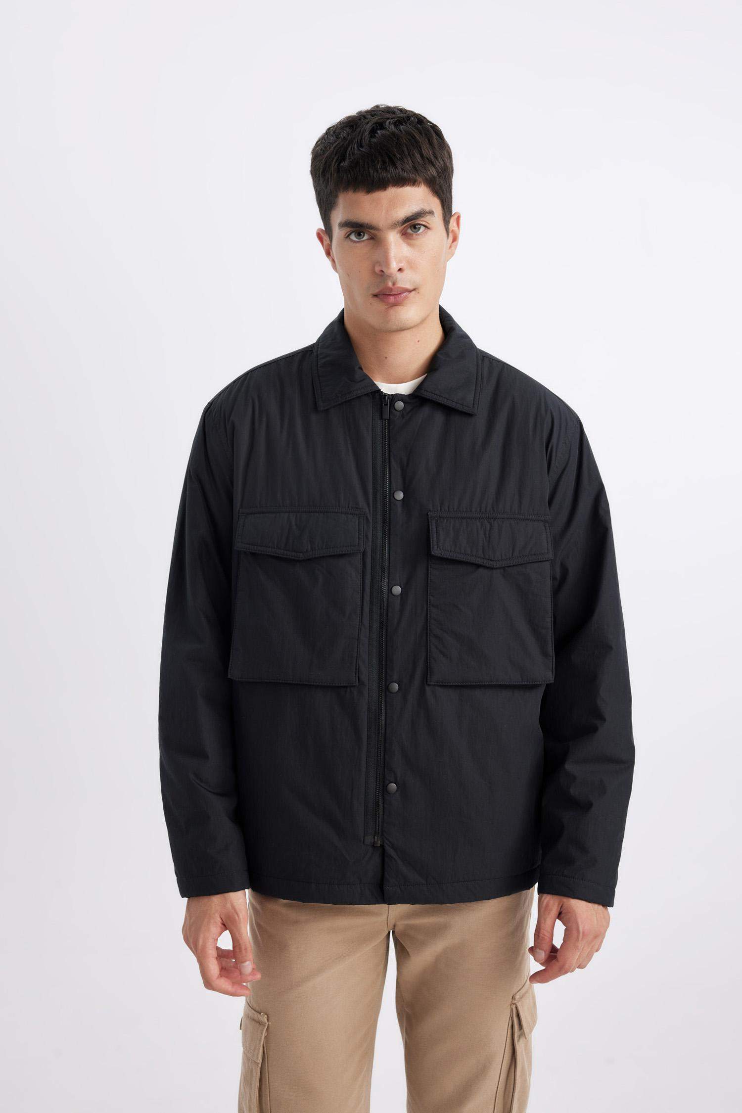 Relax Fit Polo Yaka Gömlek Ceket