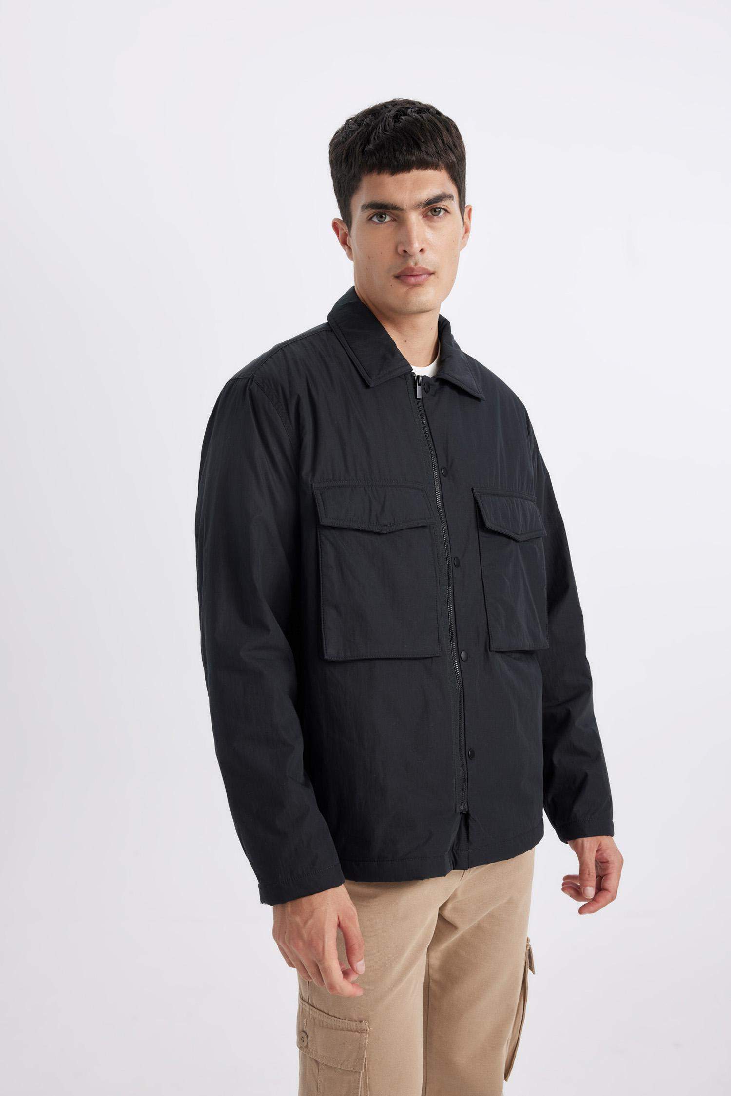 Relax Fit Polo Yaka Gömlek Ceket