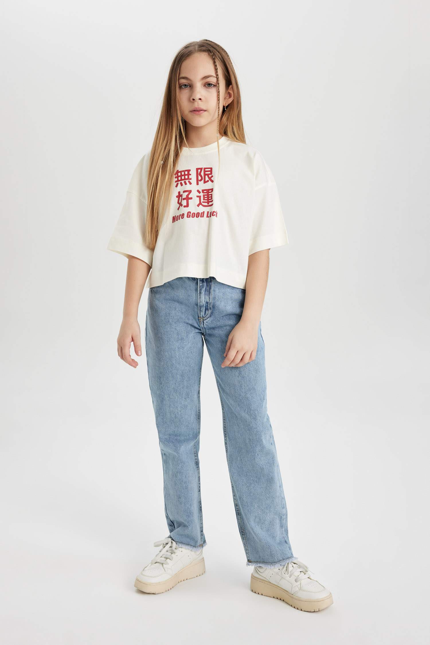 Kız Çocuk Straight Fit Standart Paça Jean Pantolon