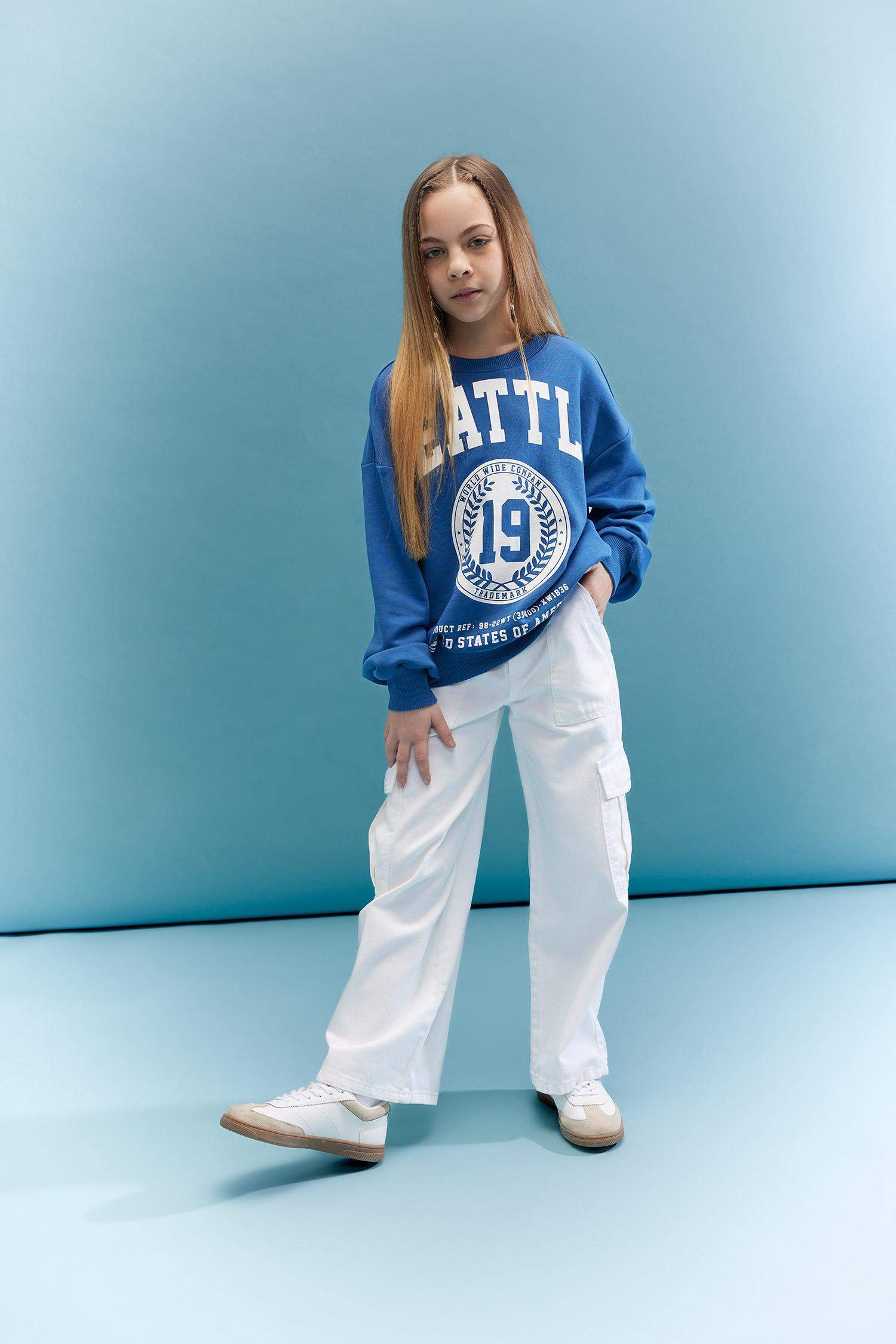 Girl Cargo Fit Wide Leg Trousers