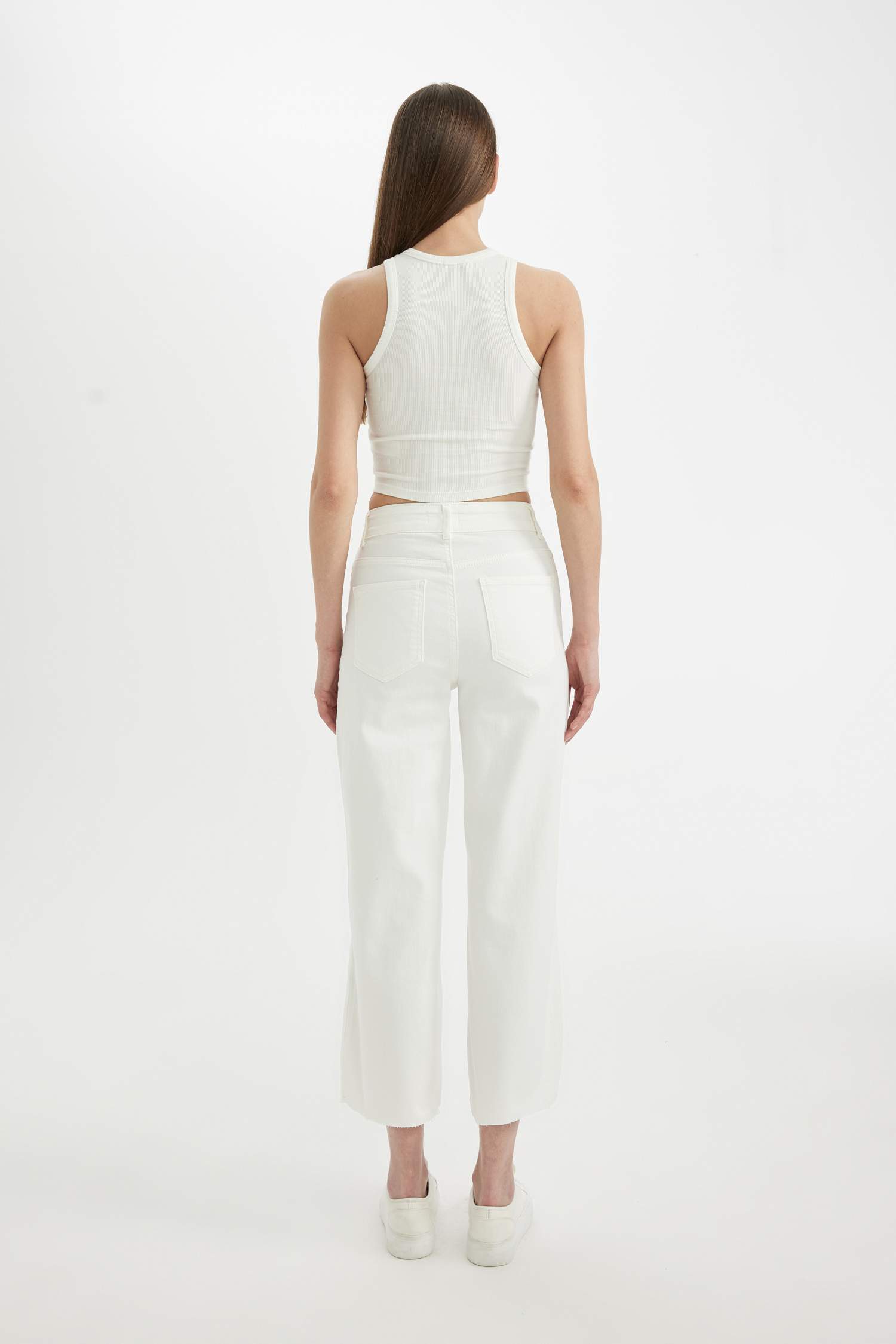 Джинсы Culotte с высокой талией