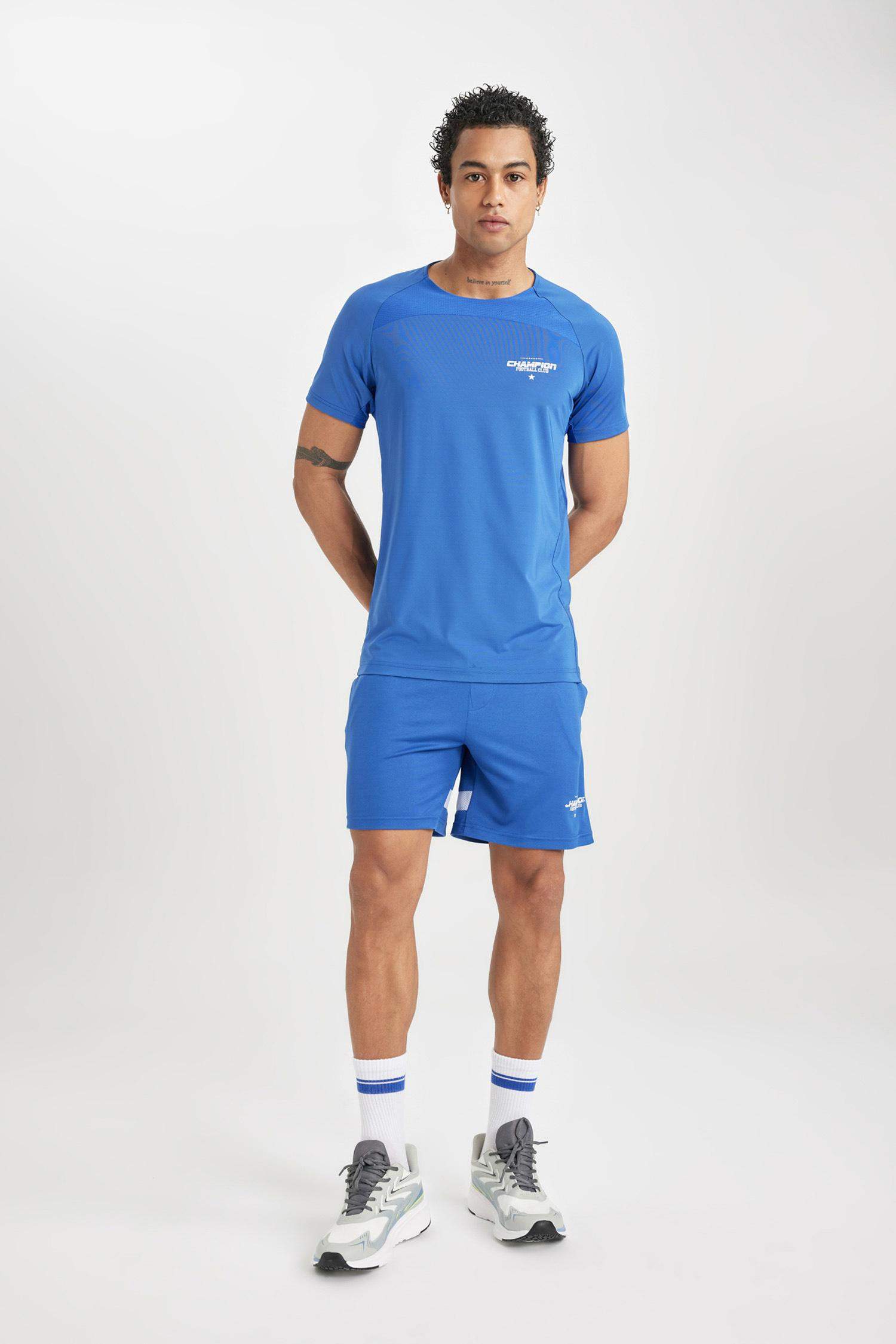 Slim Fit Crew Neck Printed Sports T-Shirt