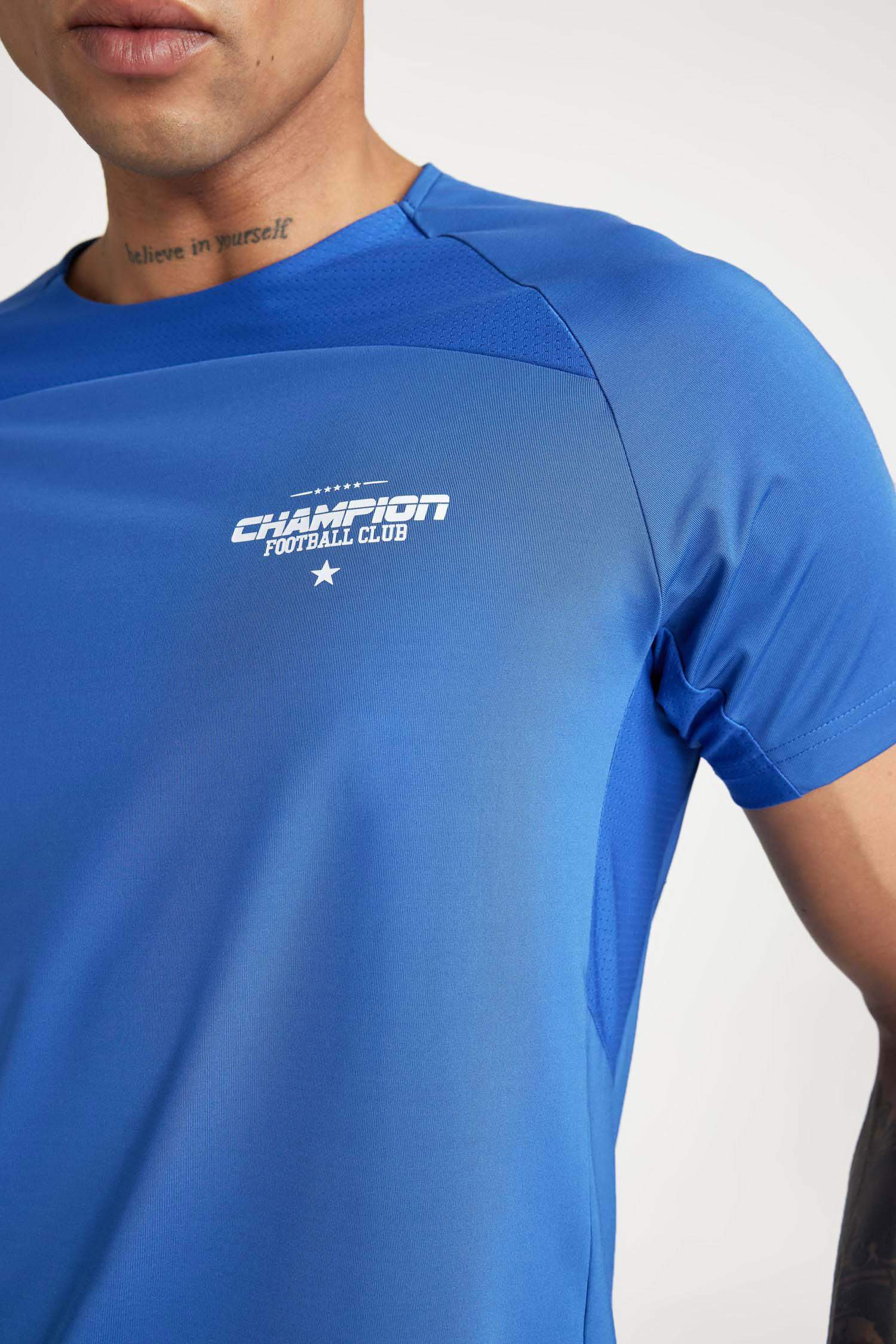 Slim Fit Crew Neck Printed Sports T-Shirt