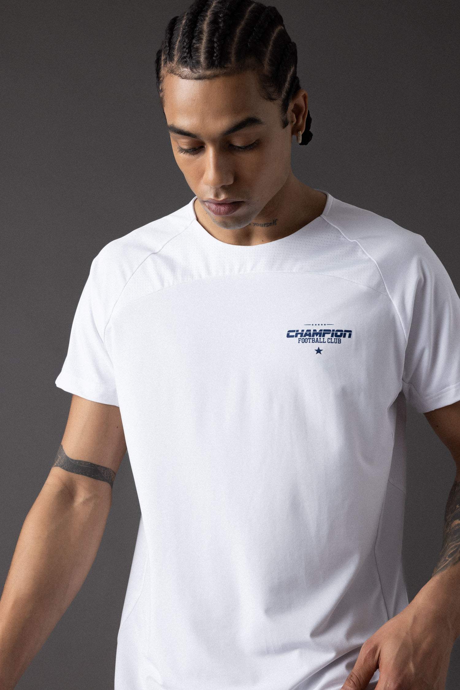 Slim Fit Collar Printed Sports T-Shirt