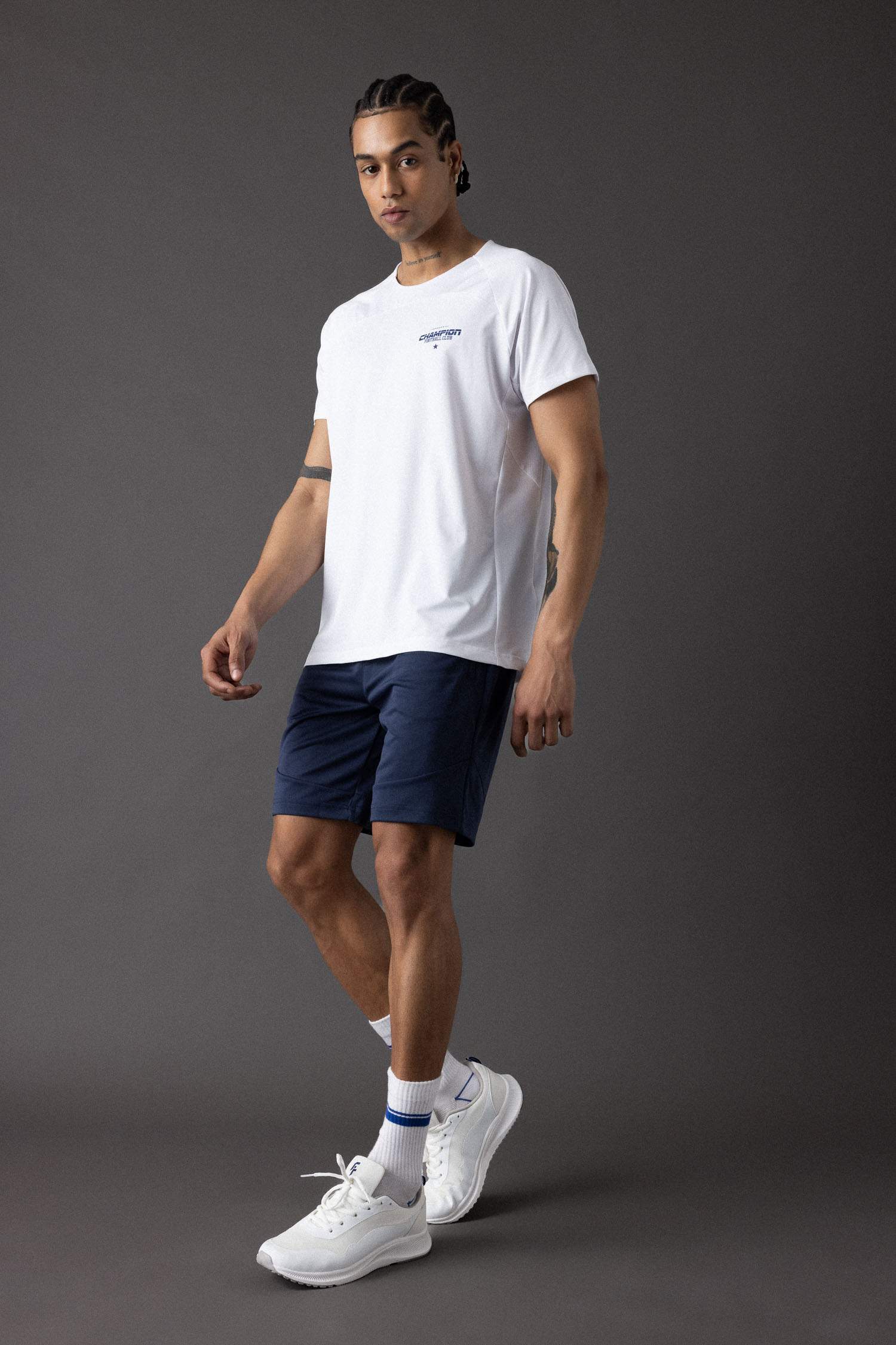 Slim Fit Collar Printed Sports T-Shirt