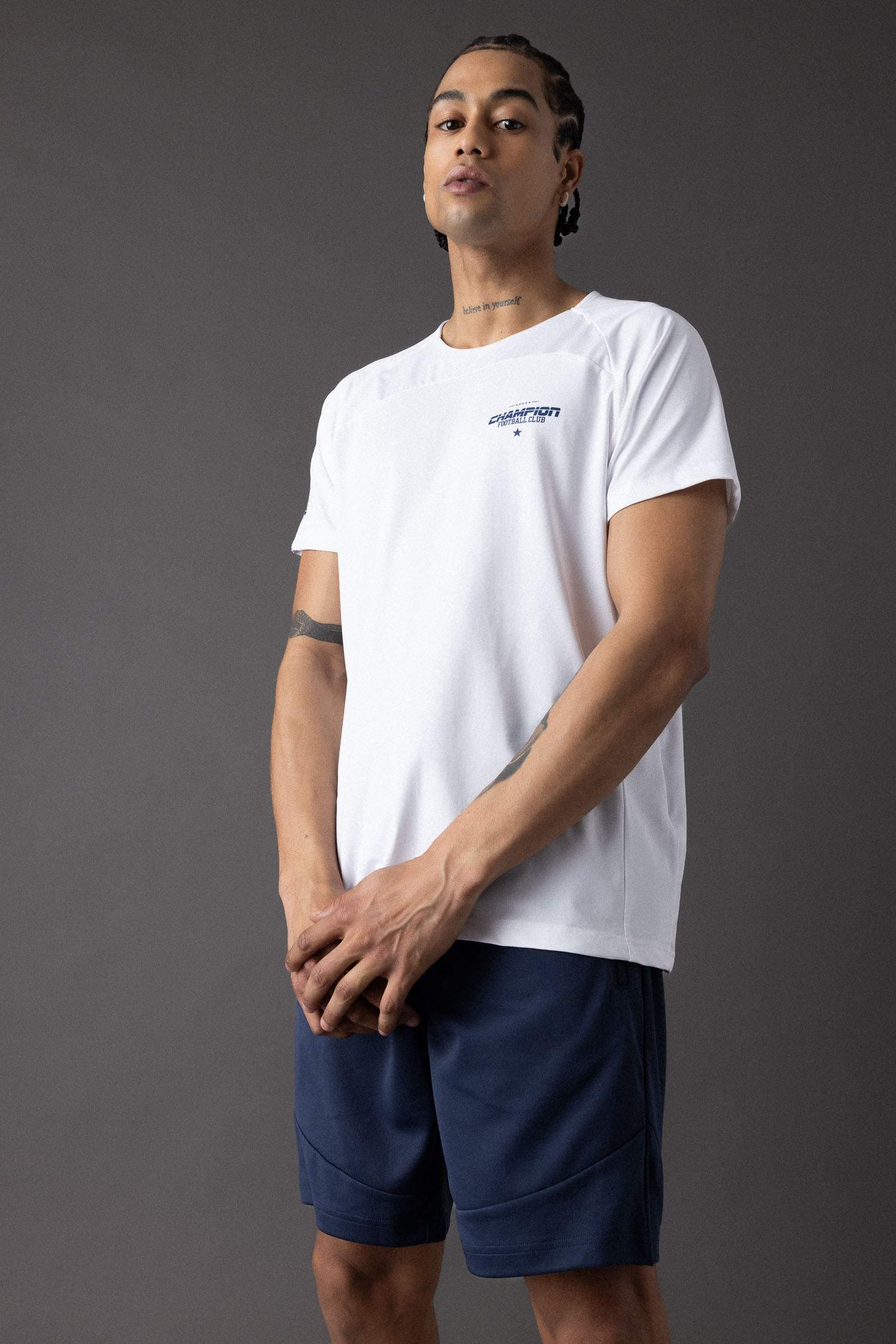 Slim Fit Collar Printed Sports T-Shirt