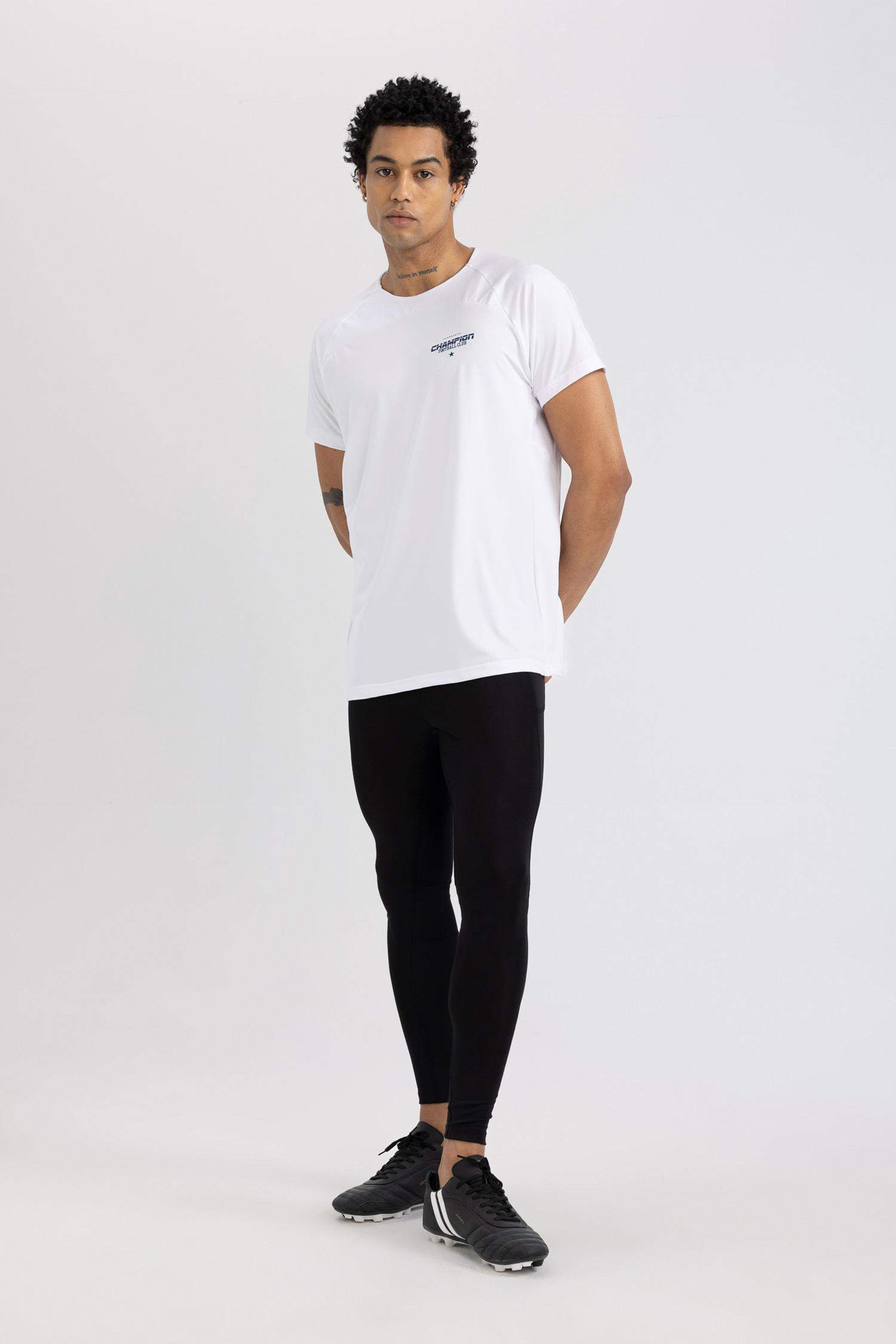 Slim Fit Collar Printed Sports T-Shirt