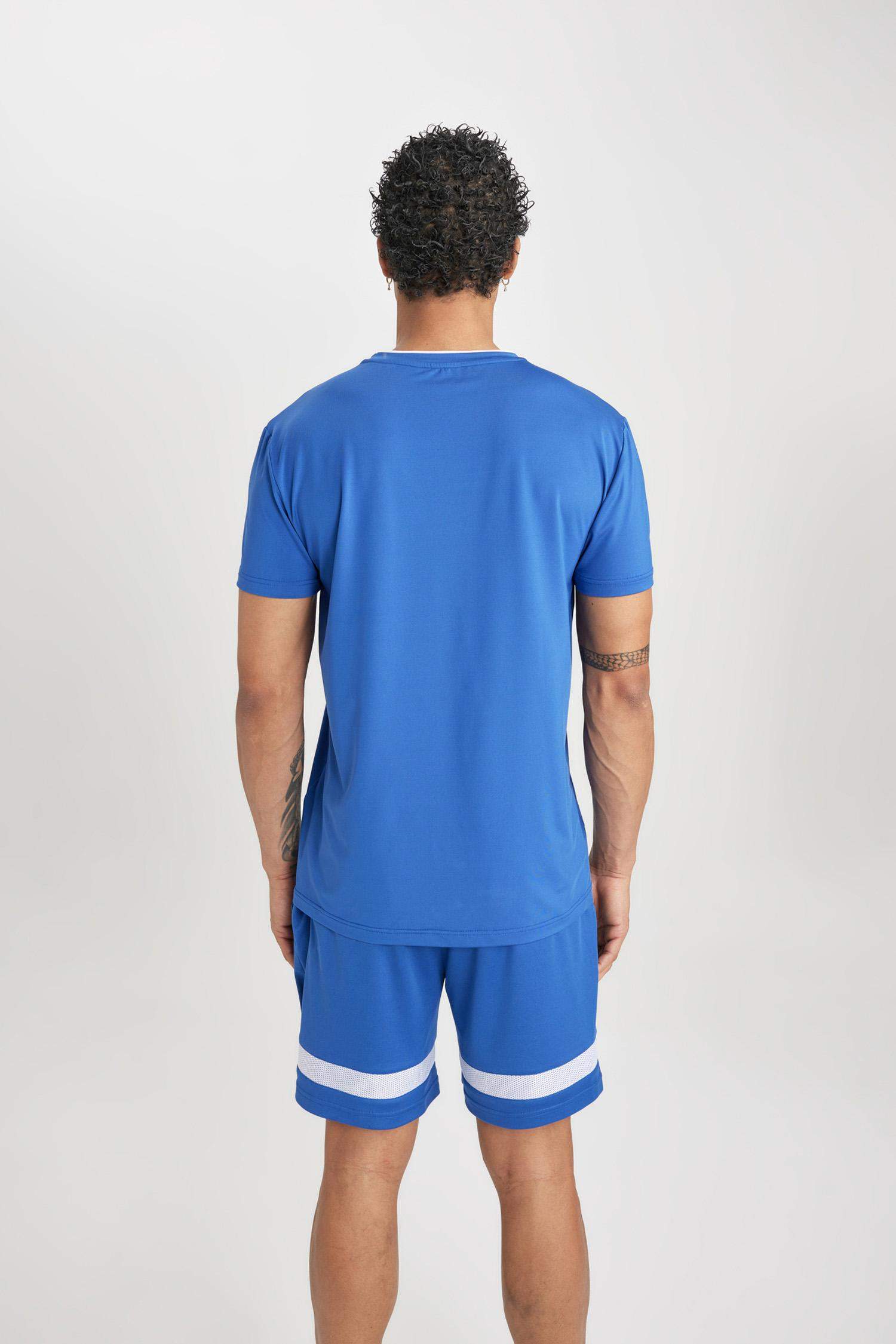 DeFactoFit Standard Fit Crew Neck Printed Sports T-Shirt