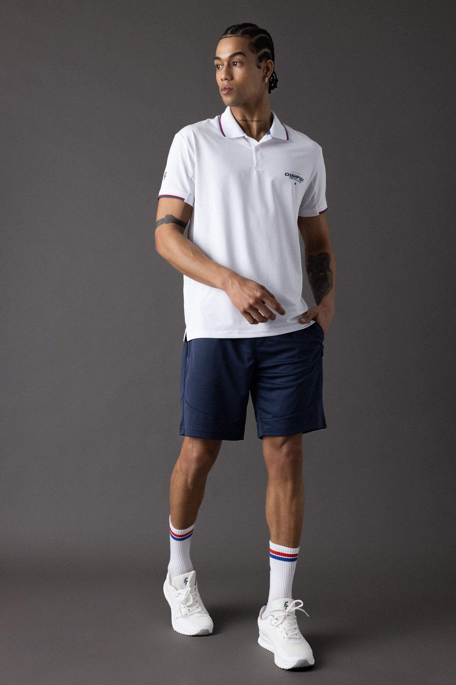 Standard Fit Polo Collar Printed Polo T-Shirt