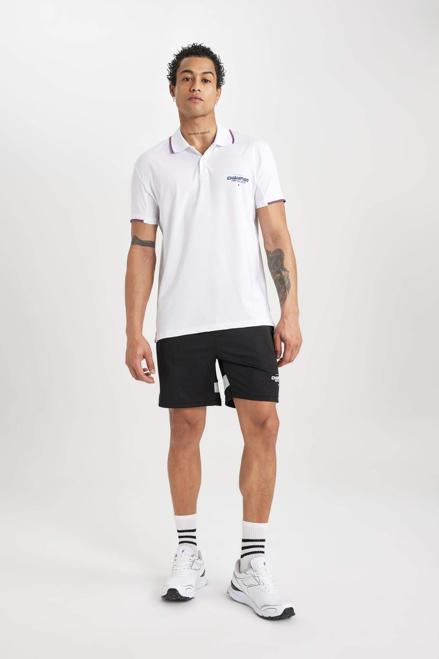 Standard Fit Polo Collar Printed Polo T-Shirt