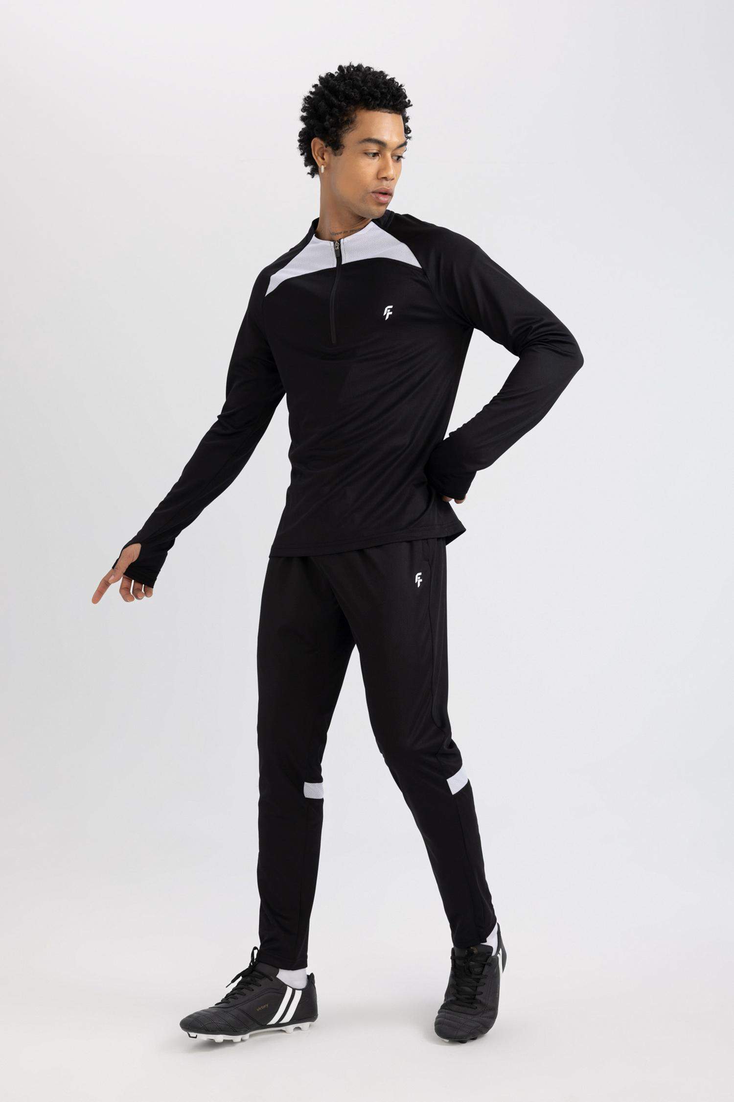 Sporcu Jogger Eşofman Altı Slim Fit Dar Kesim Fermuarlı Paça