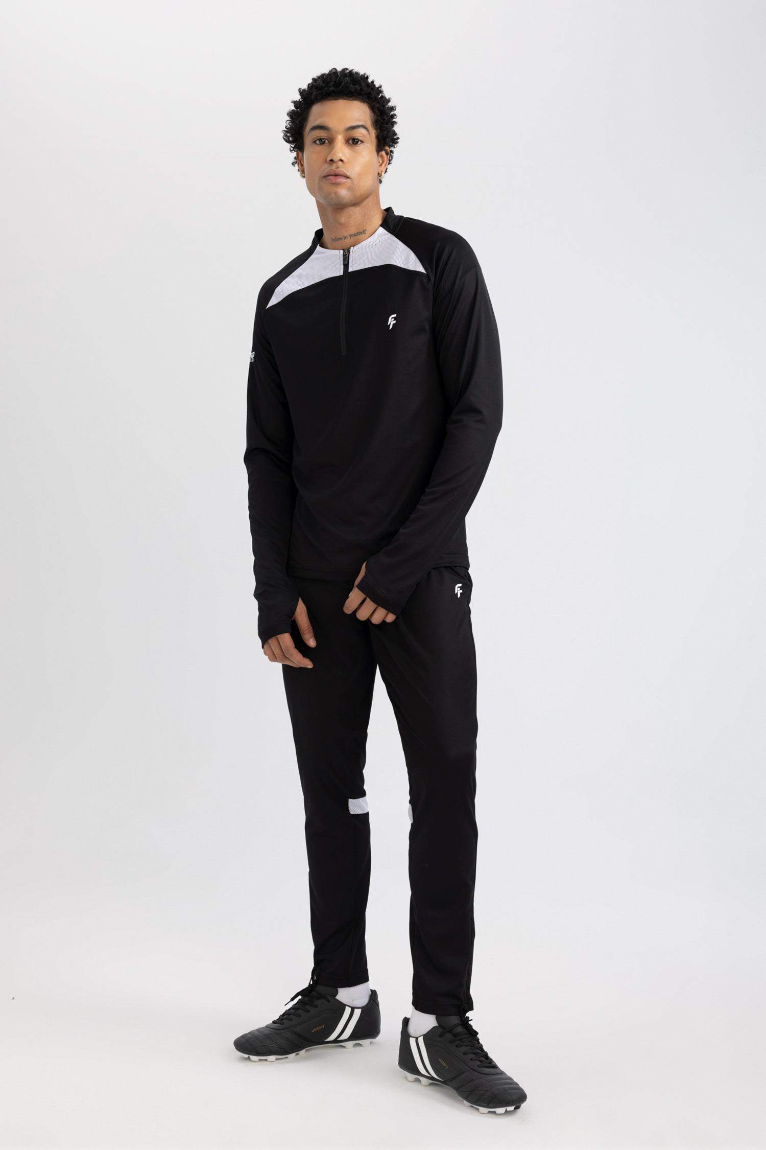 Sporcu Jogger Eşofman Altı Slim Fit Dar Kesim Fermuarlı Paça