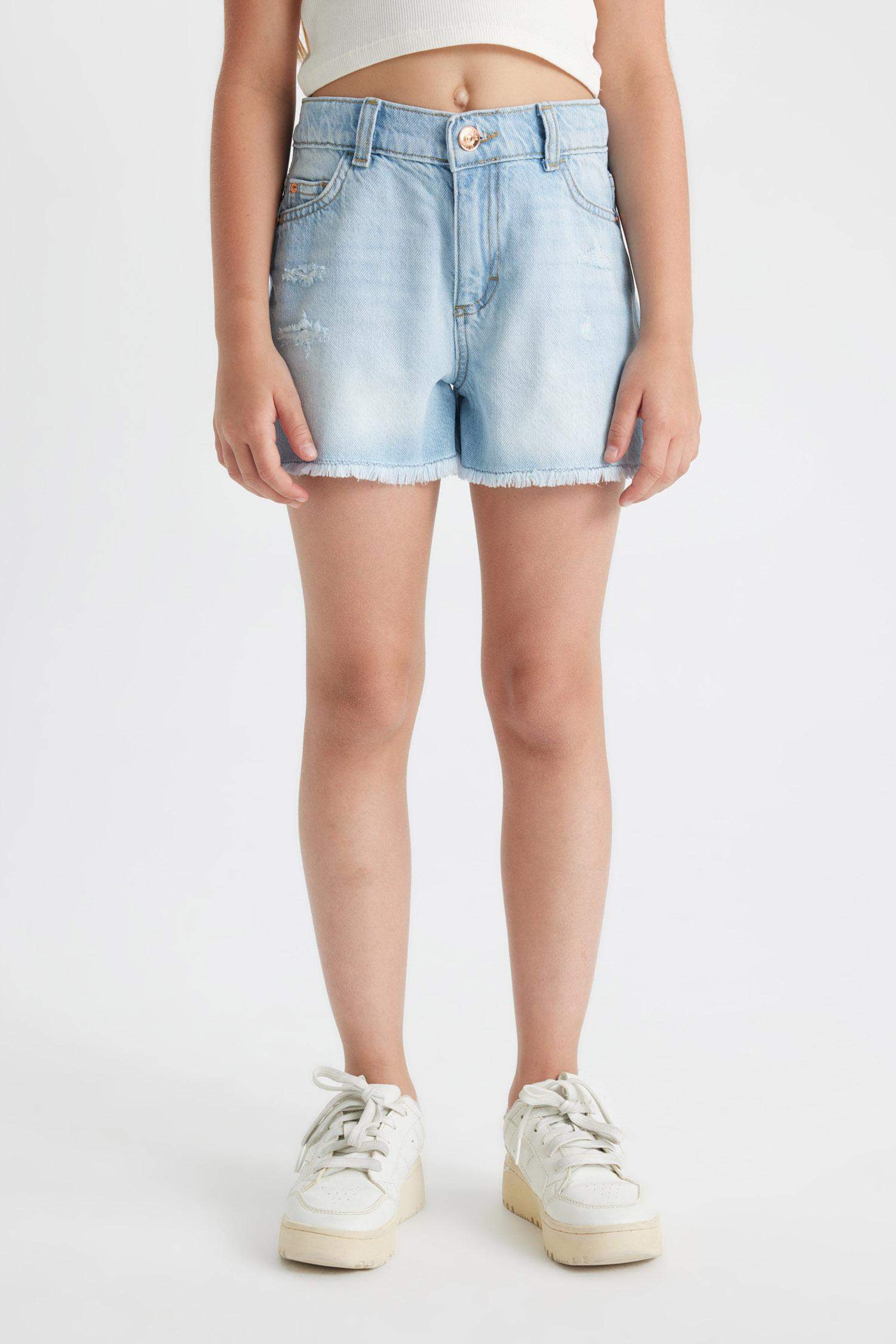 Short Jean pour Fille Avec Détails Déchirés