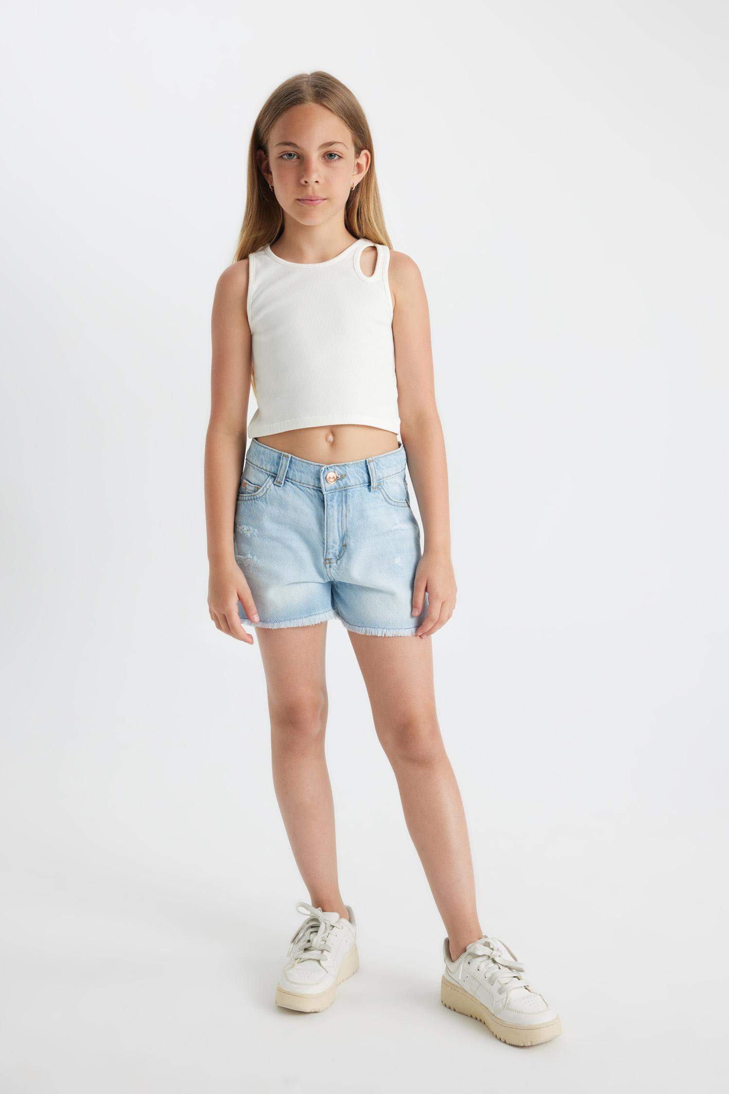Short Jean pour Fille Avec Détails Déchirés