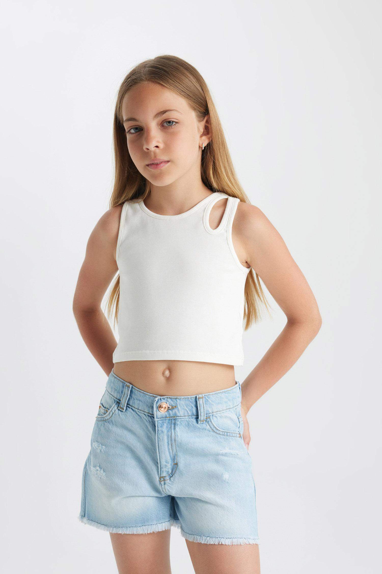 Short Jean pour Fille Avec Détails Déchirés