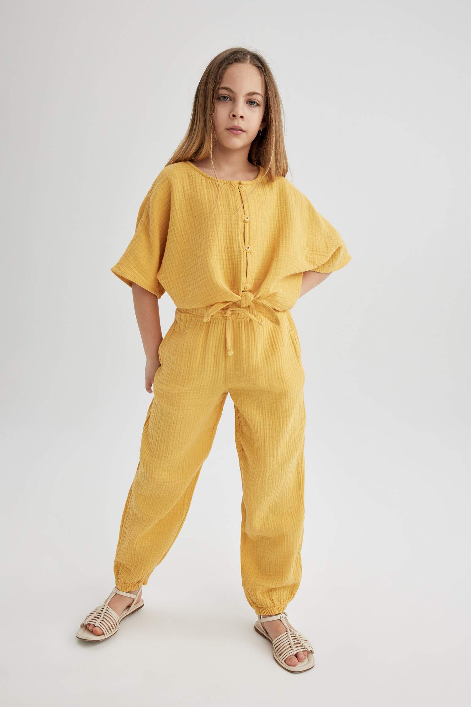 بنطرون بناتي قطن باراشوت