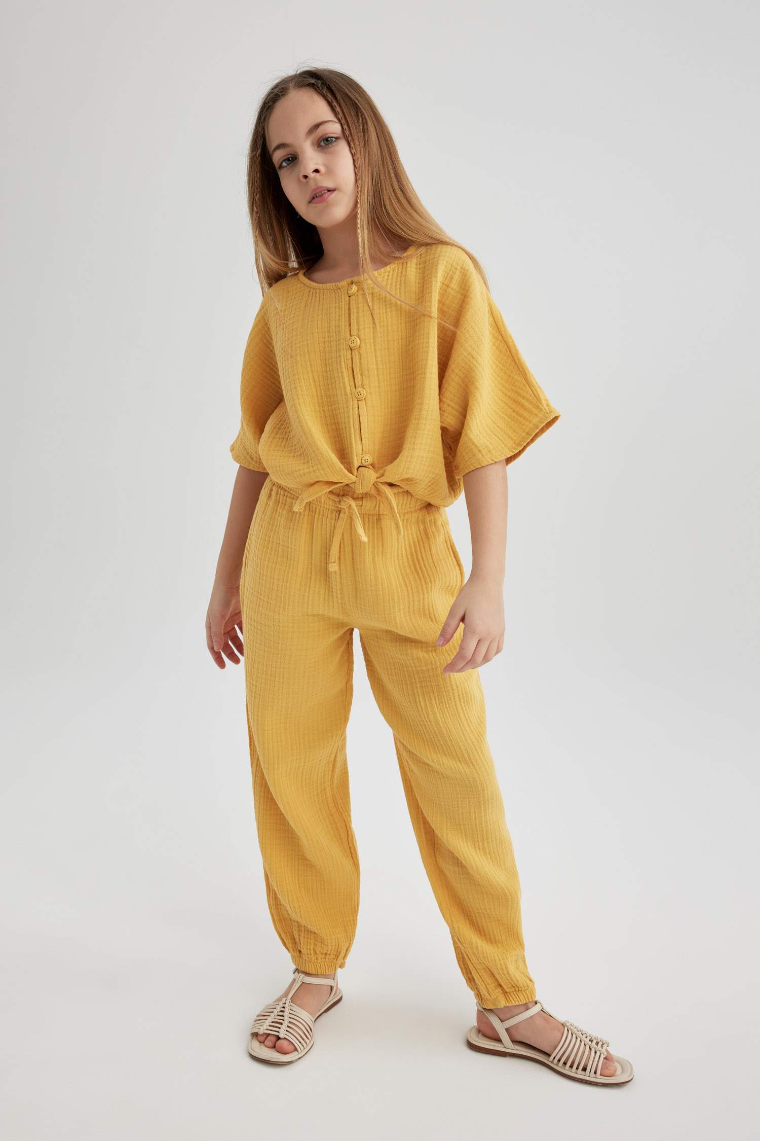 بنطرون بناتي قطن باراشوت