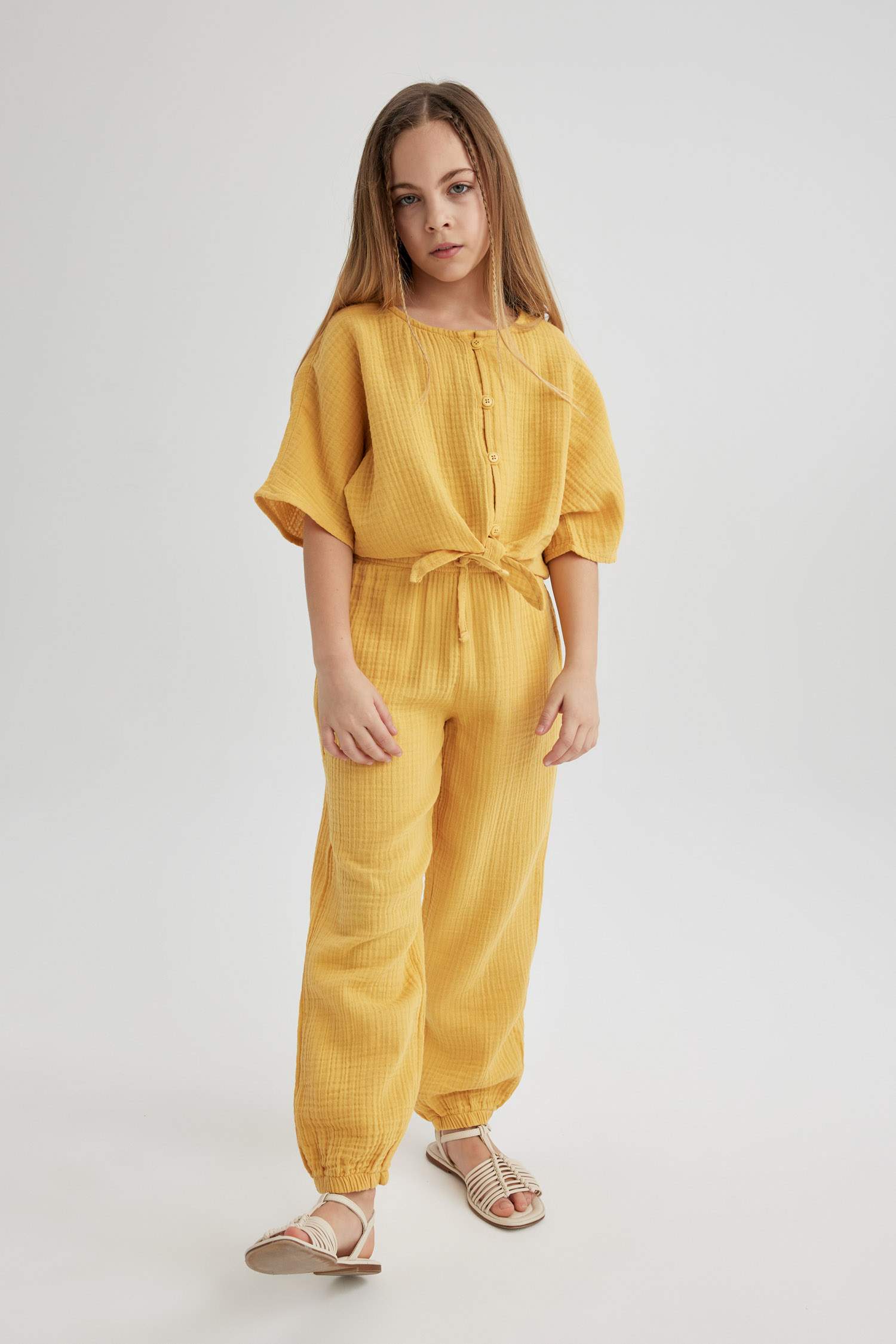 بنطرون بناتي قطن باراشوت