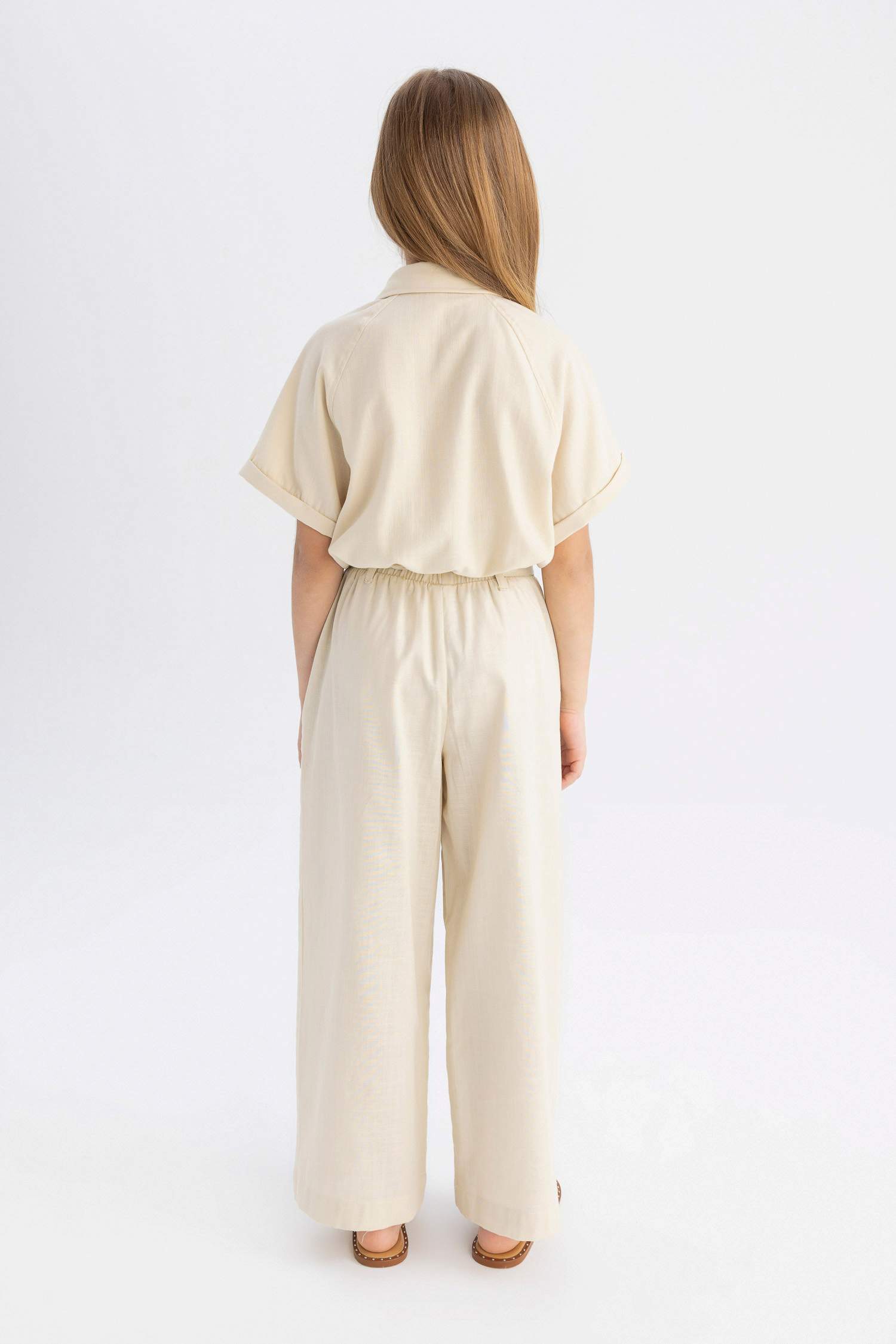 Girl Wide Leg Cotton Trousers