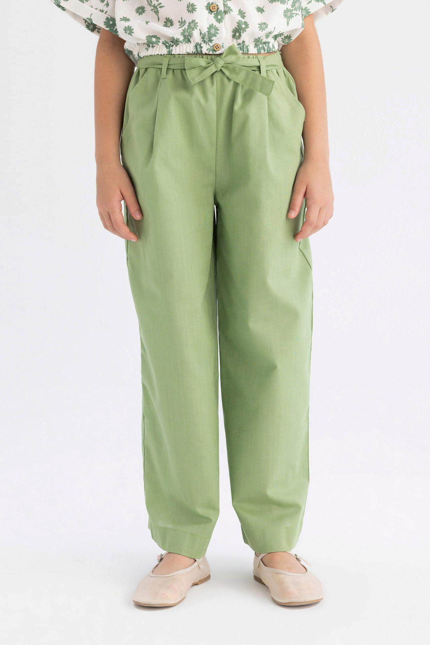 Girl Wide Leg Cotton Trousers