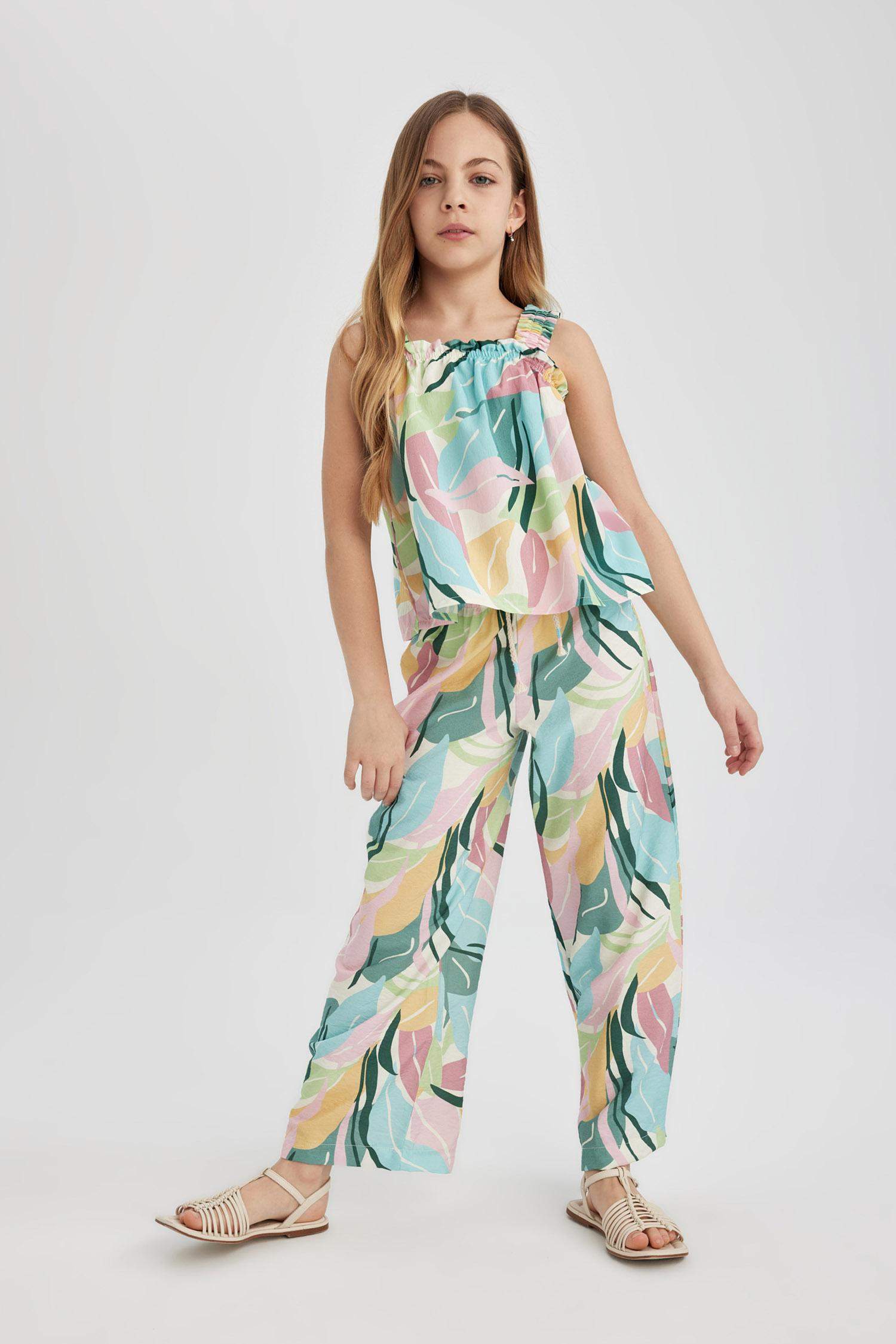 بنطلون وايد ليج برجل واسع بجيب