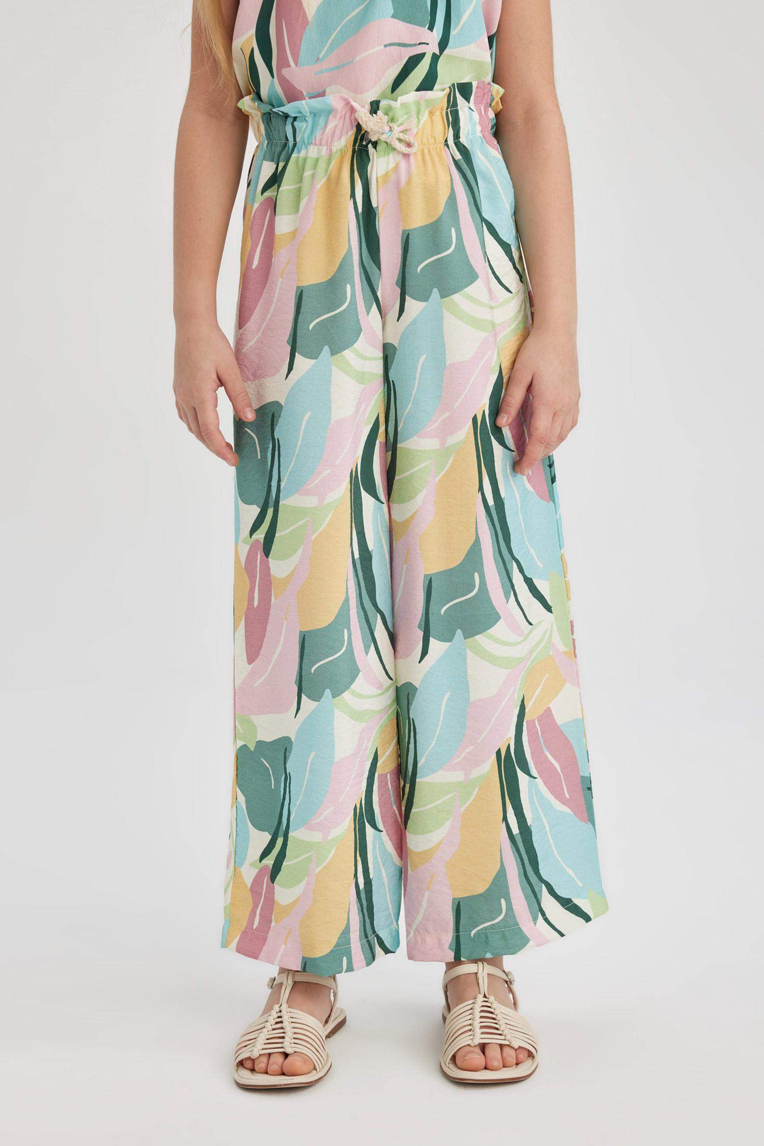 بنطلون وايد ليج برجل واسع بجيب