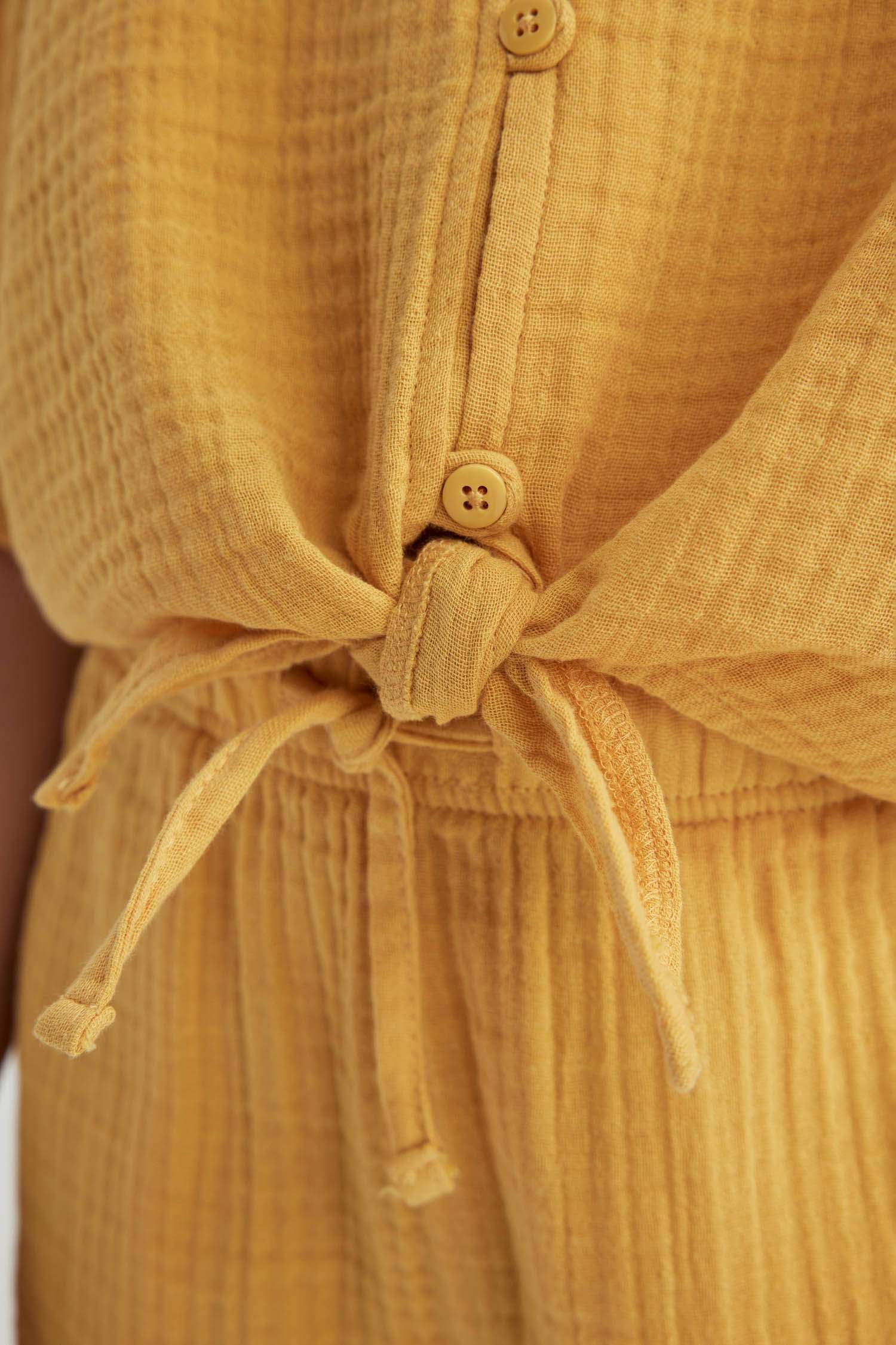 Қыздарға 3/4 Жең муслин Қысқа жеңді Блуза