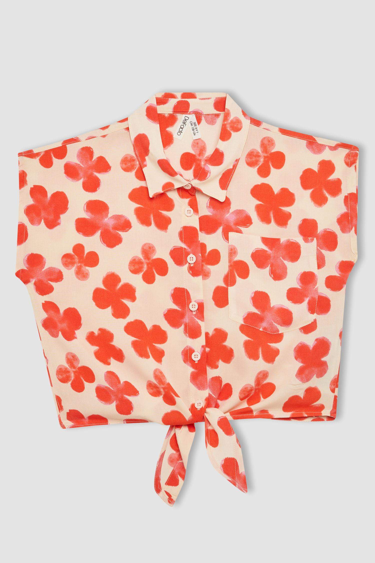 قميص كروب بناتي نص ردن منقوش