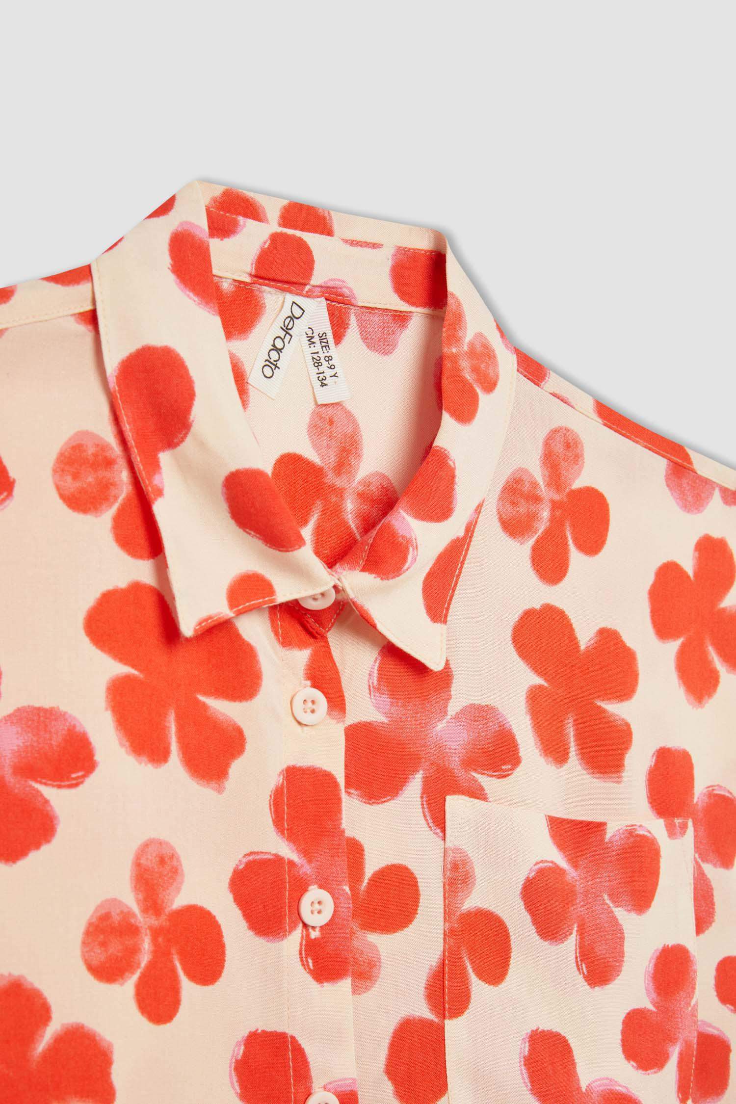 قميص كروب بناتي نص ردن منقوش