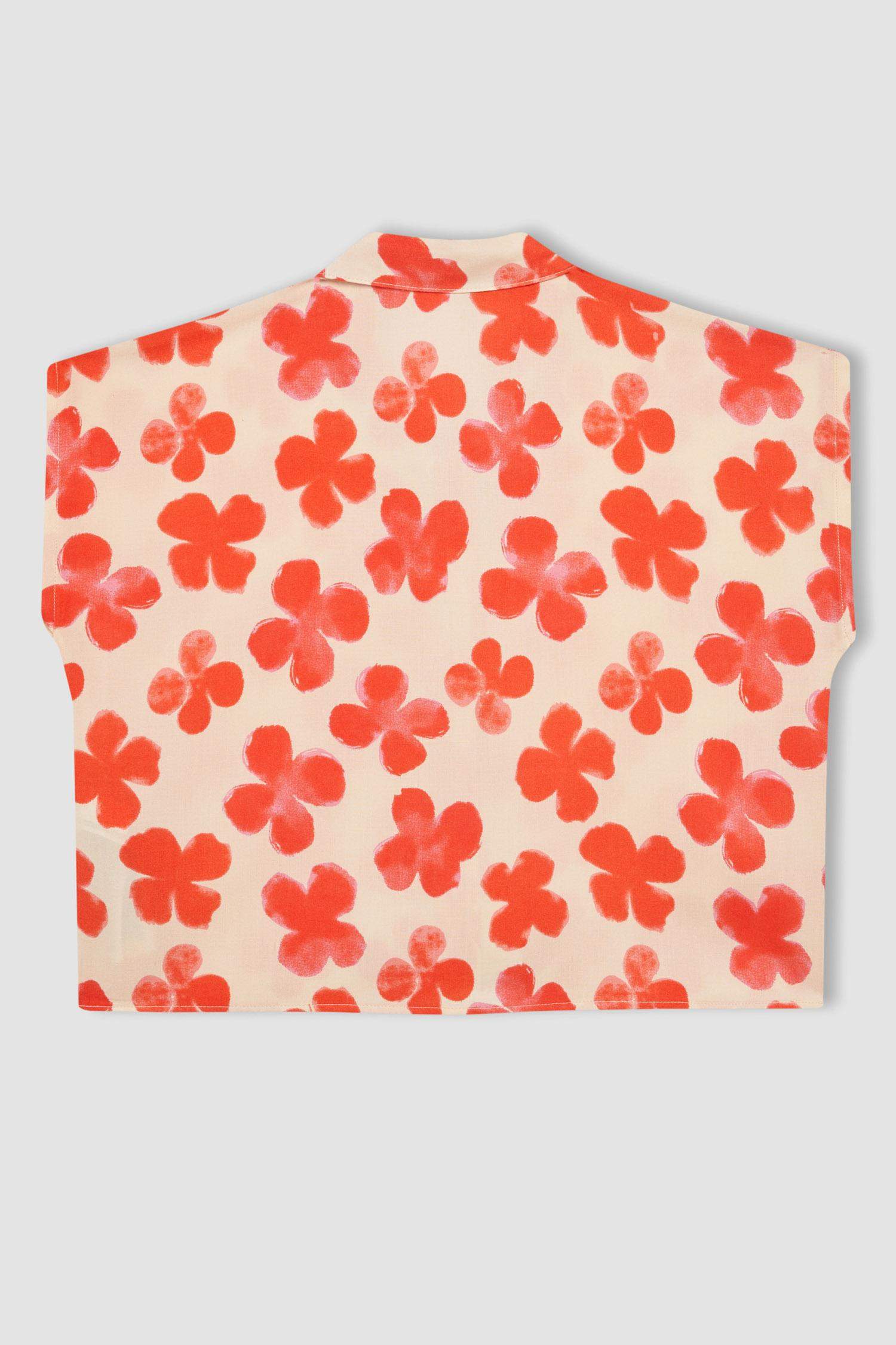 قميص كروب بناتي نص ردن منقوش