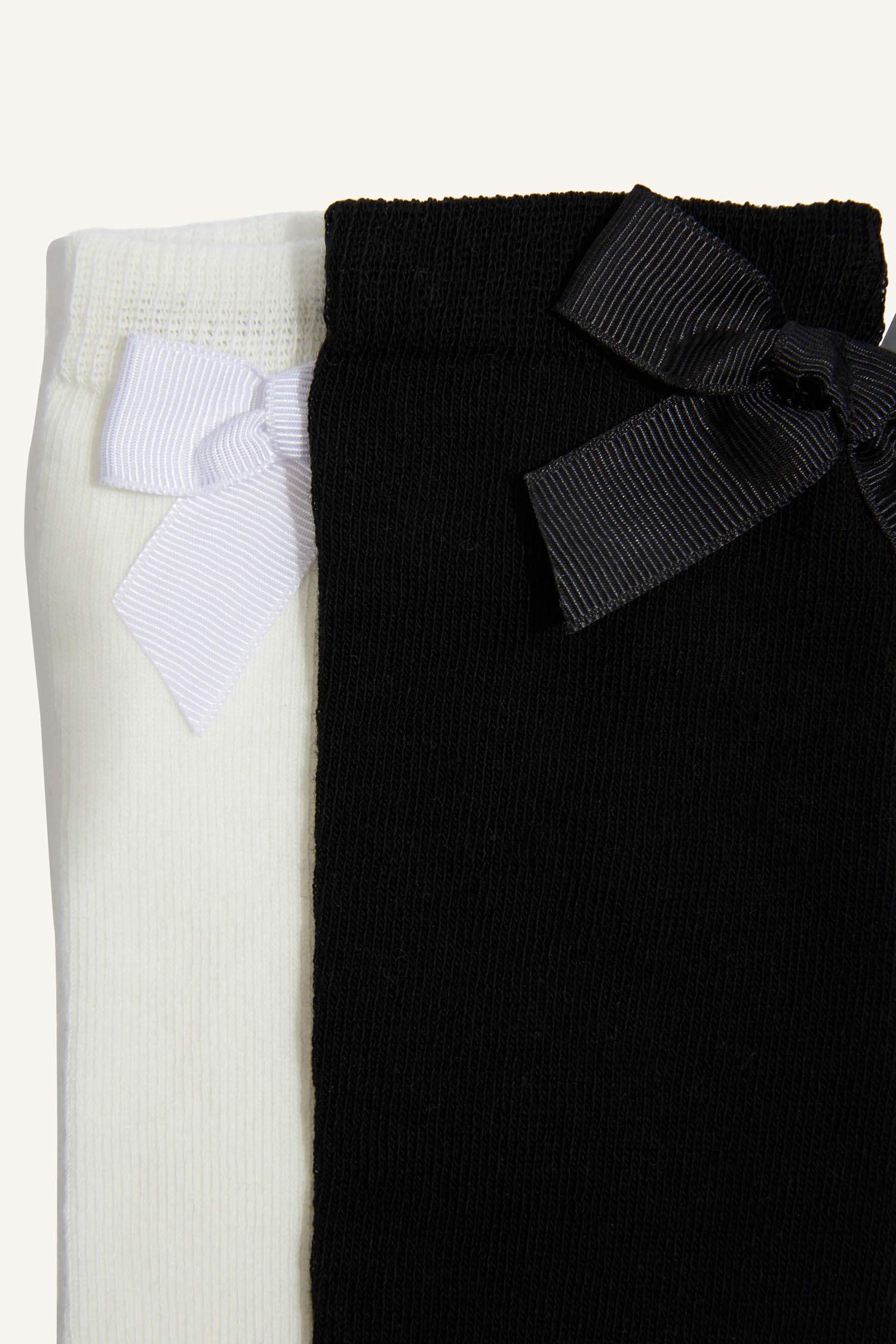 شرابات طويل بناتي قطن بربطة - قطعتين