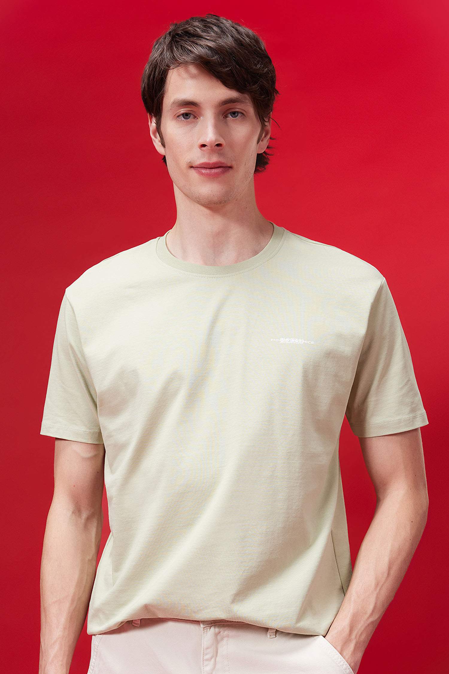 تيشيرت مطبوع قصة عادية بياخة مستديرة