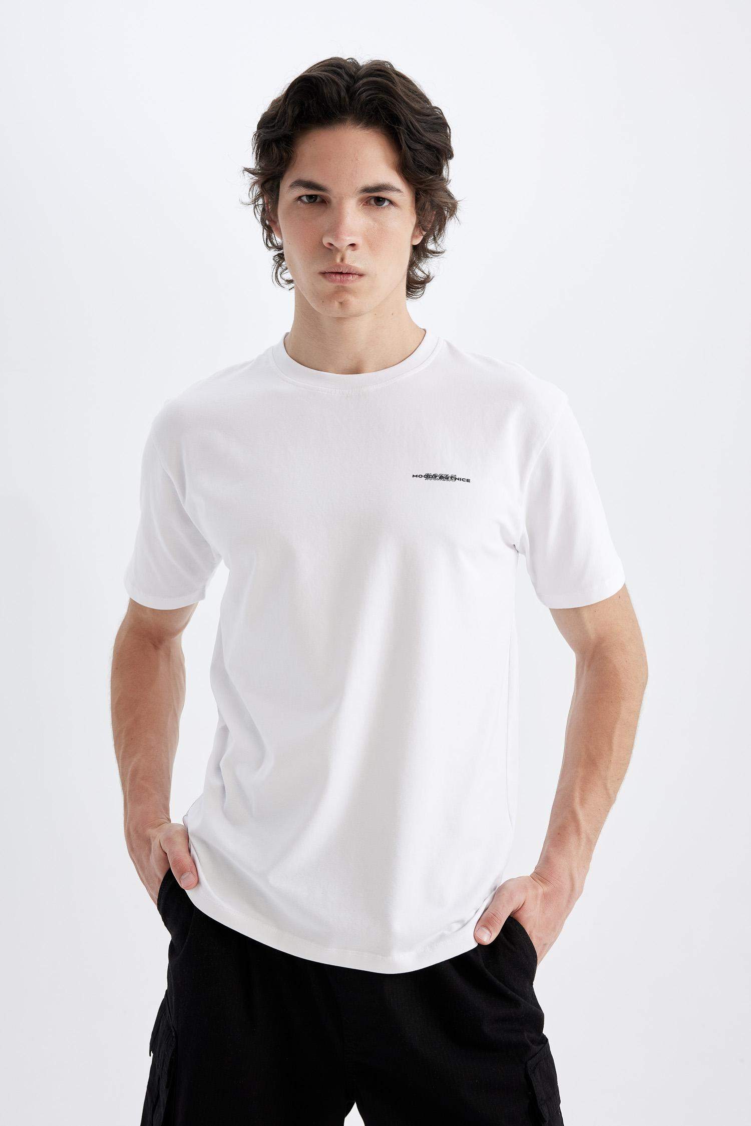Regular Fit Crew Neck Printed Short Sleeve T-Shirt