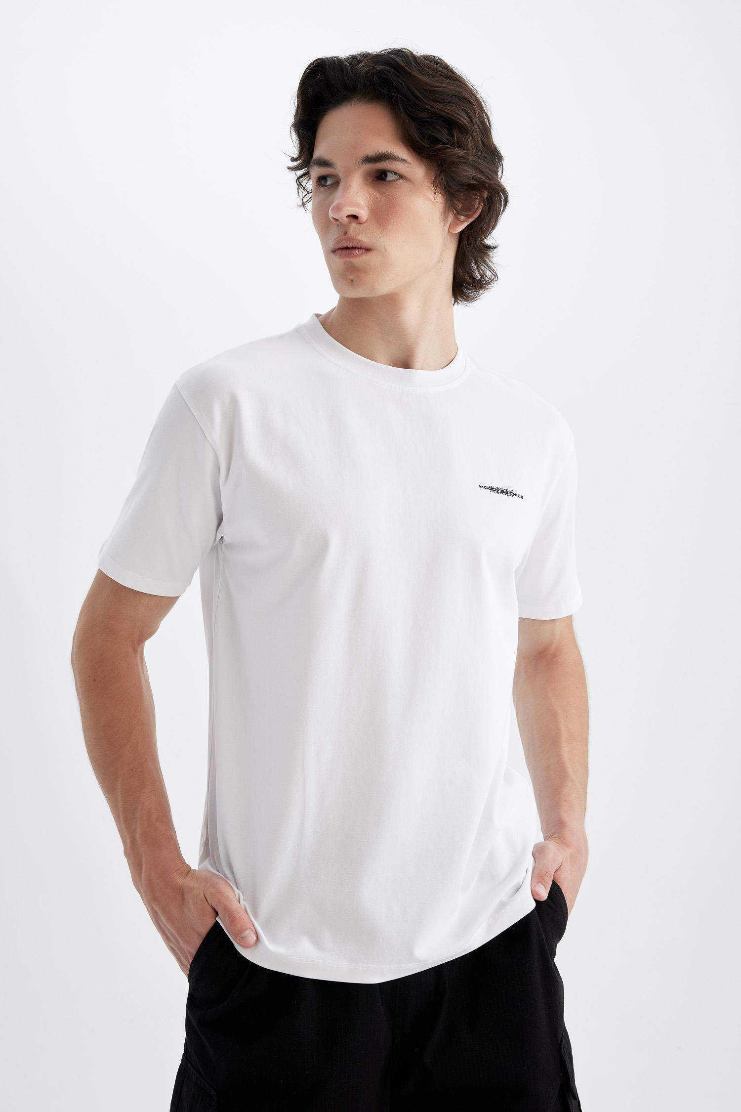 Regular Fit Crew Neck Printed Short Sleeve T-Shirt