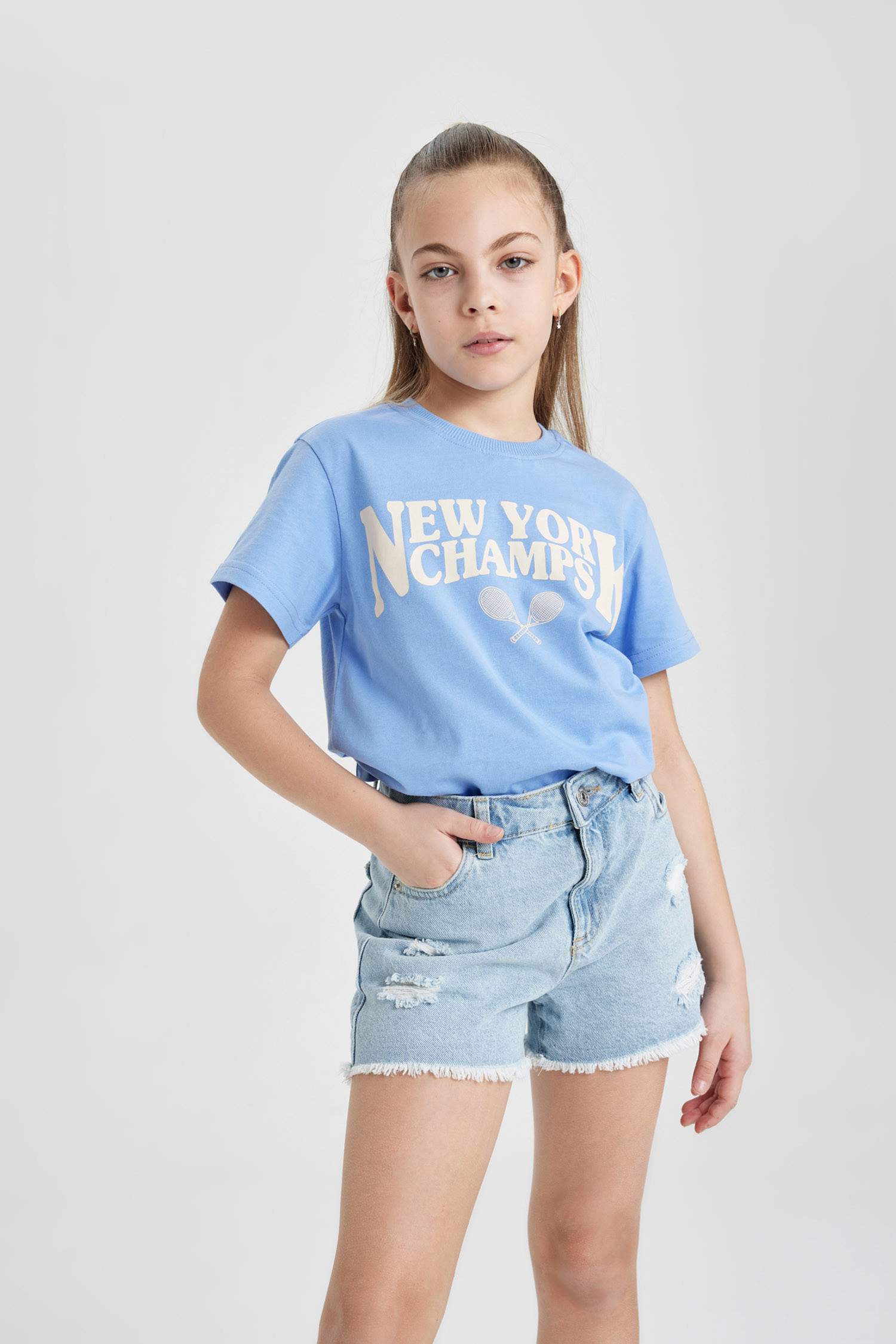 Girl Printed Short Sleeve T-Shirt