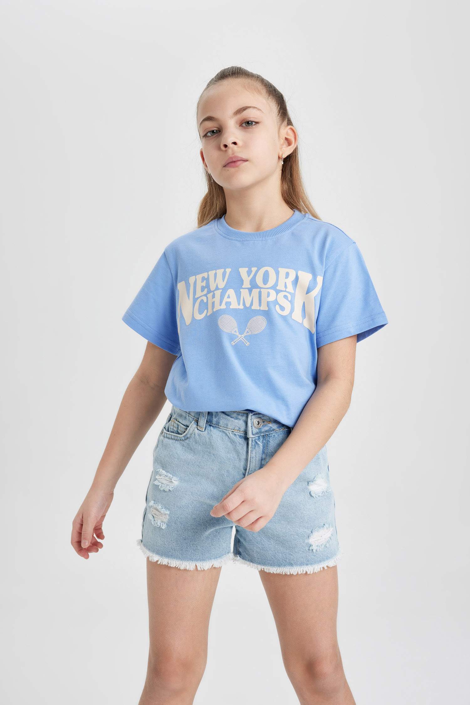 Girl Printed Short Sleeve T-Shirt