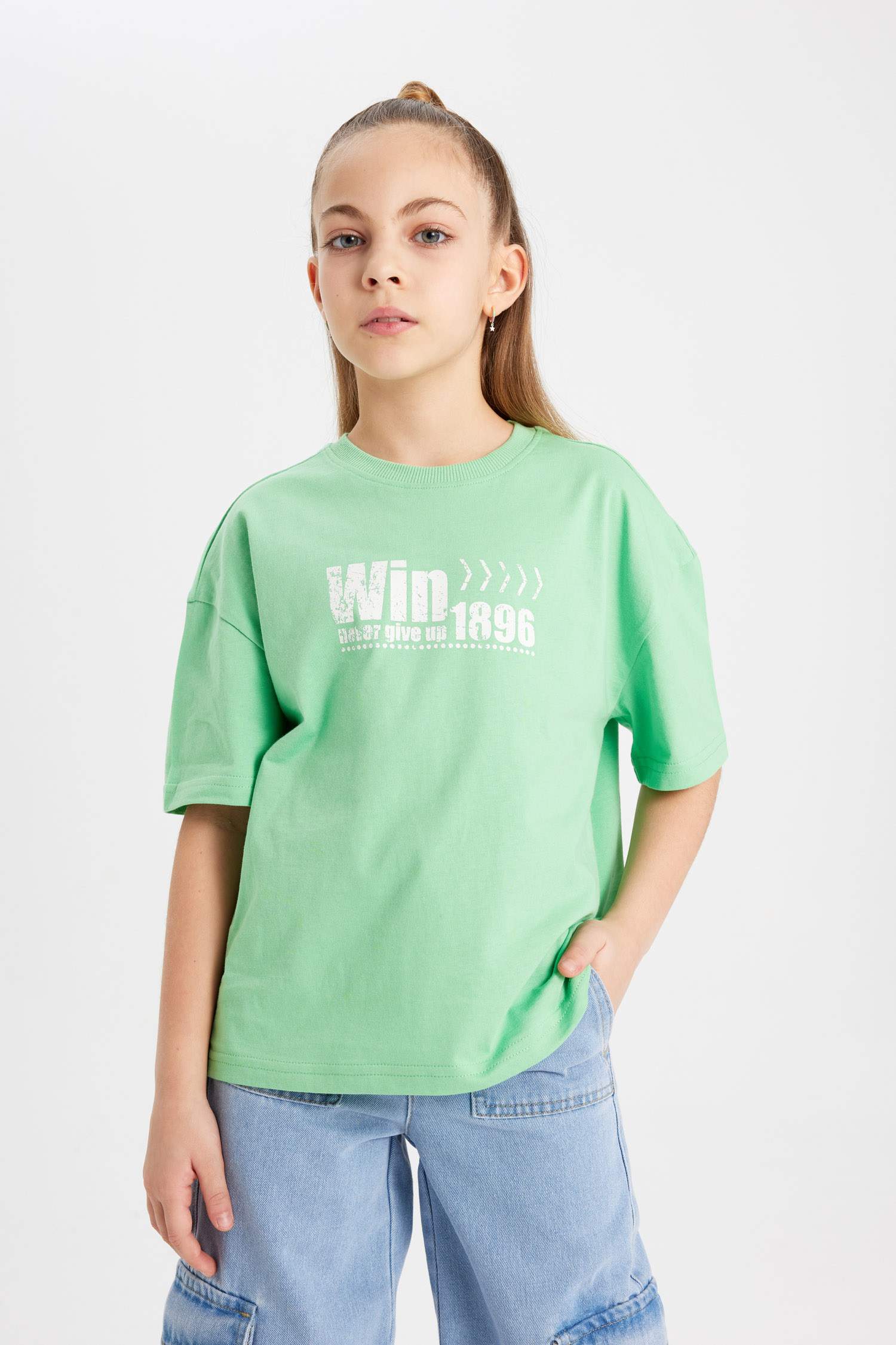 Girl Relax Fit Printed Short Sleeve T-Shirt