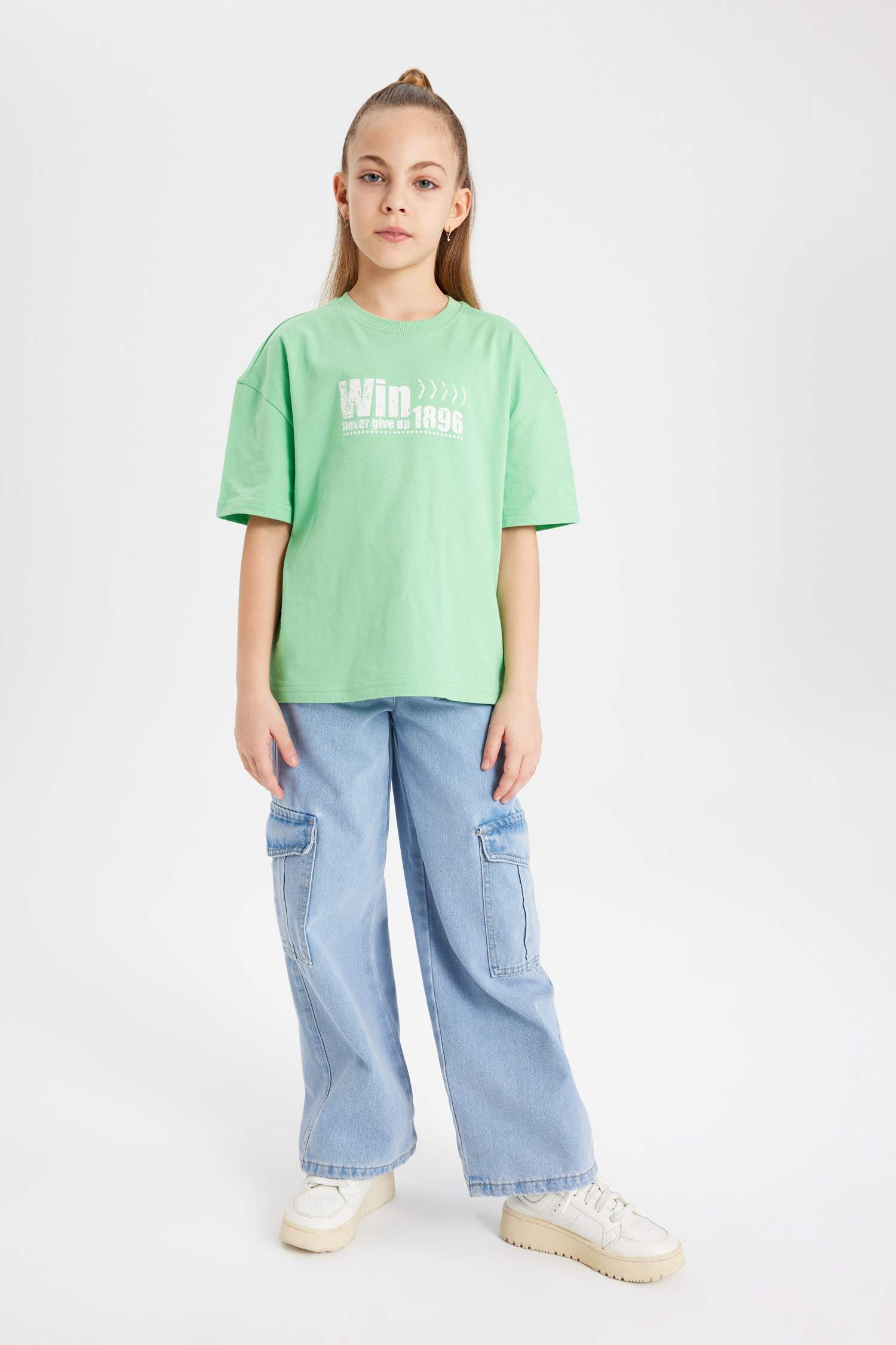 Girl Relax Fit Printed Short Sleeve T-Shirt