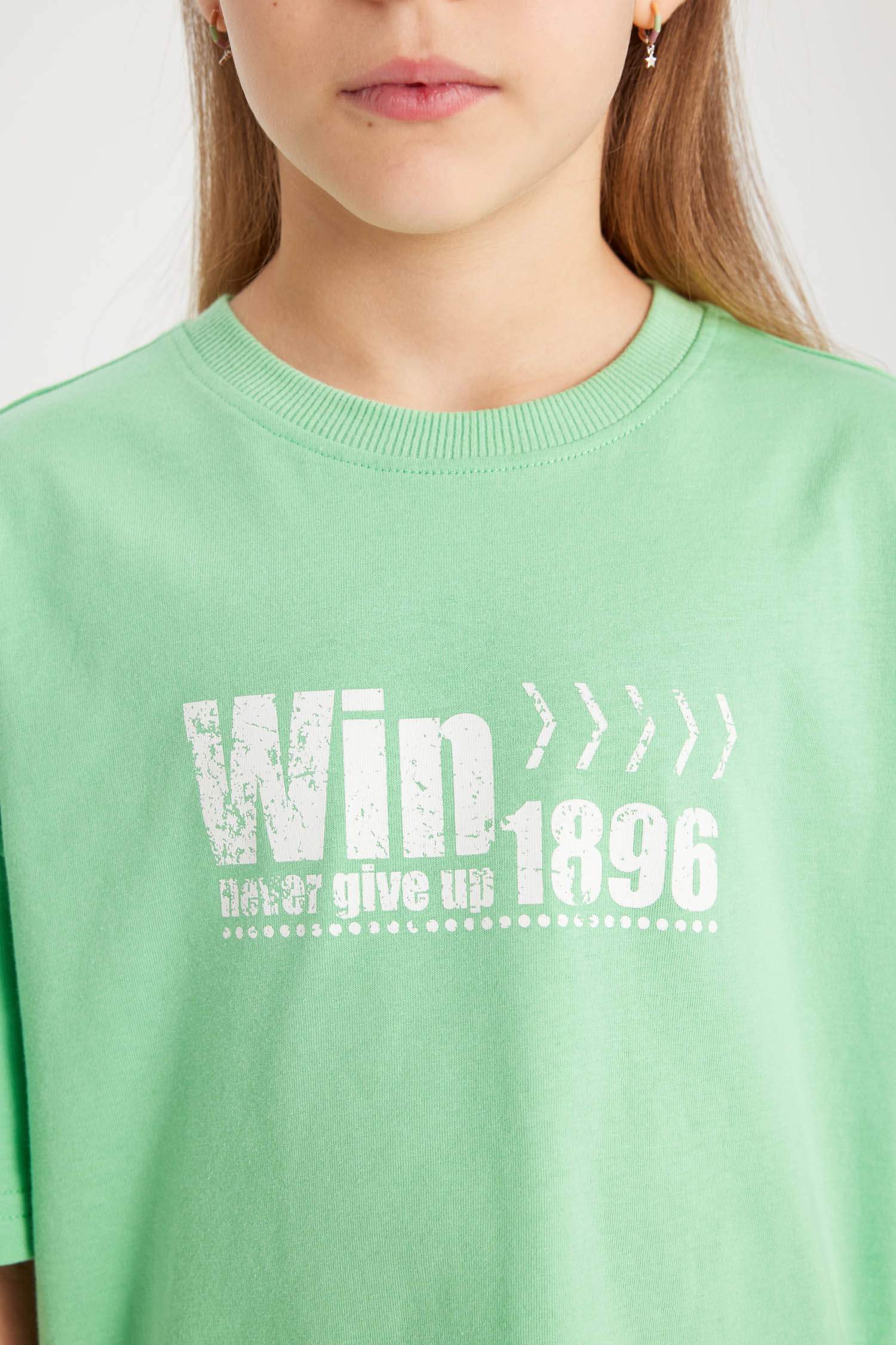 Girl Relax Fit Printed Short Sleeve T-Shirt