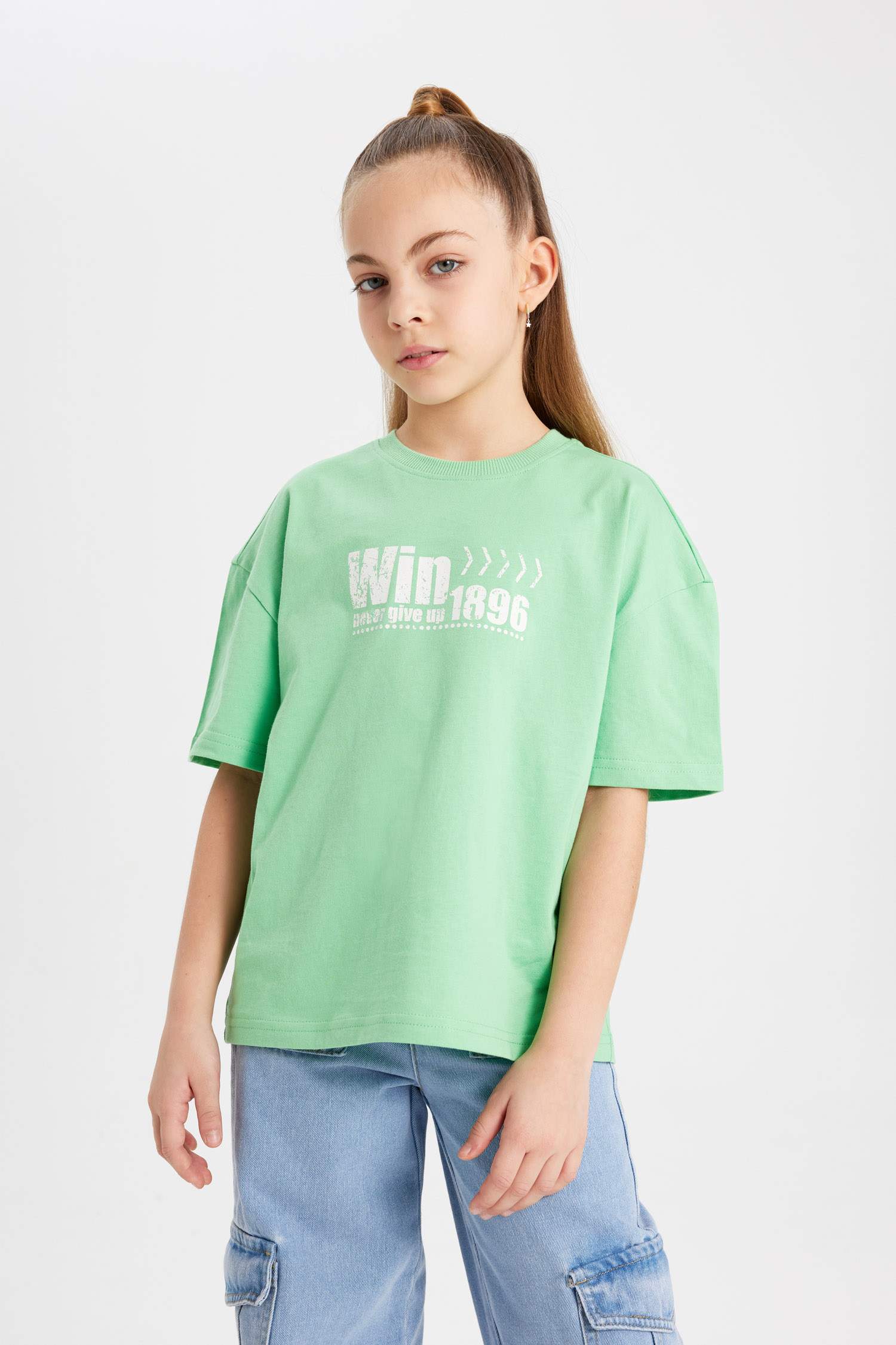 Girl Relax Fit Printed Short Sleeve T-Shirt