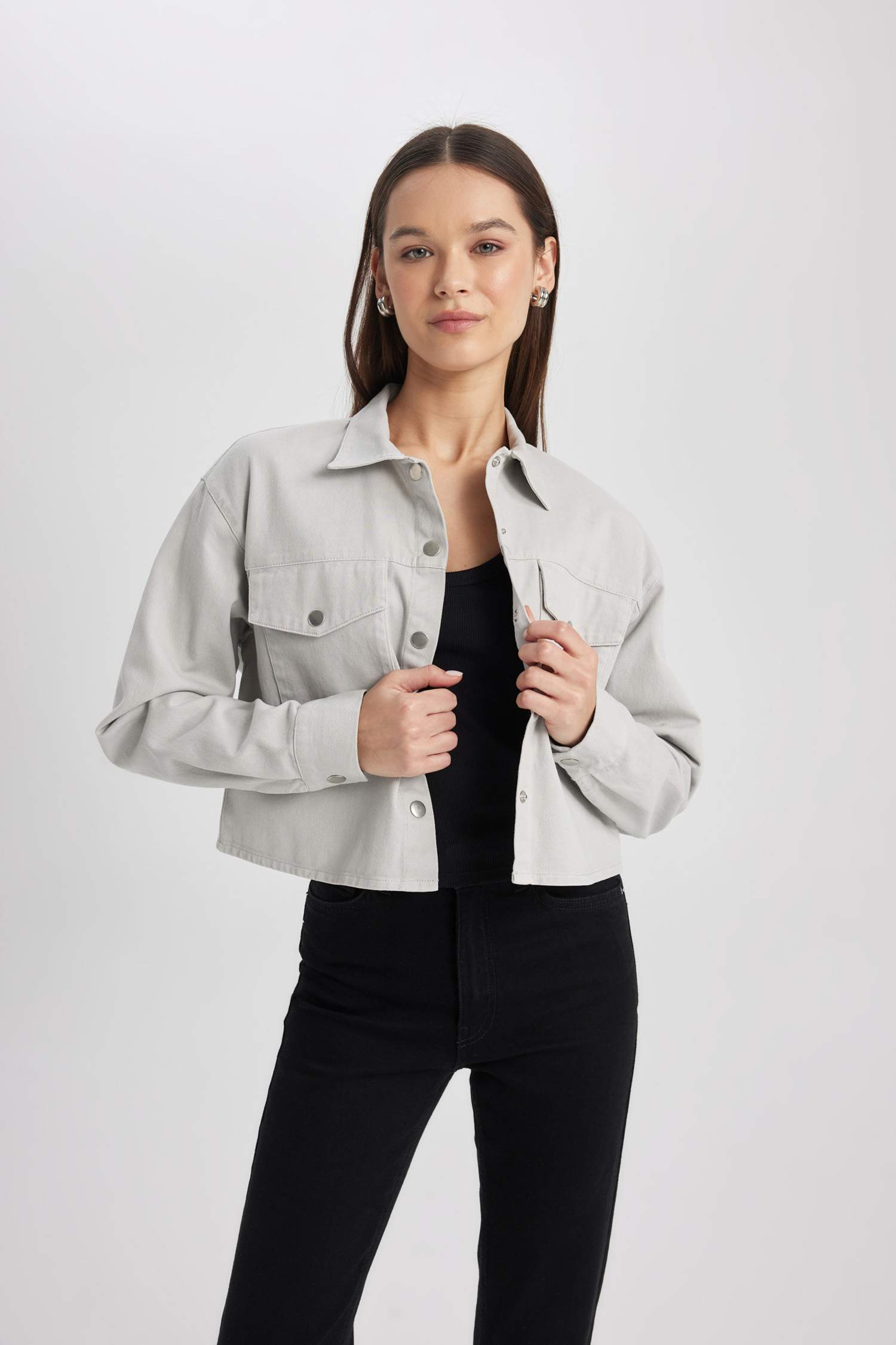 Рубашка оверсайз из габардина