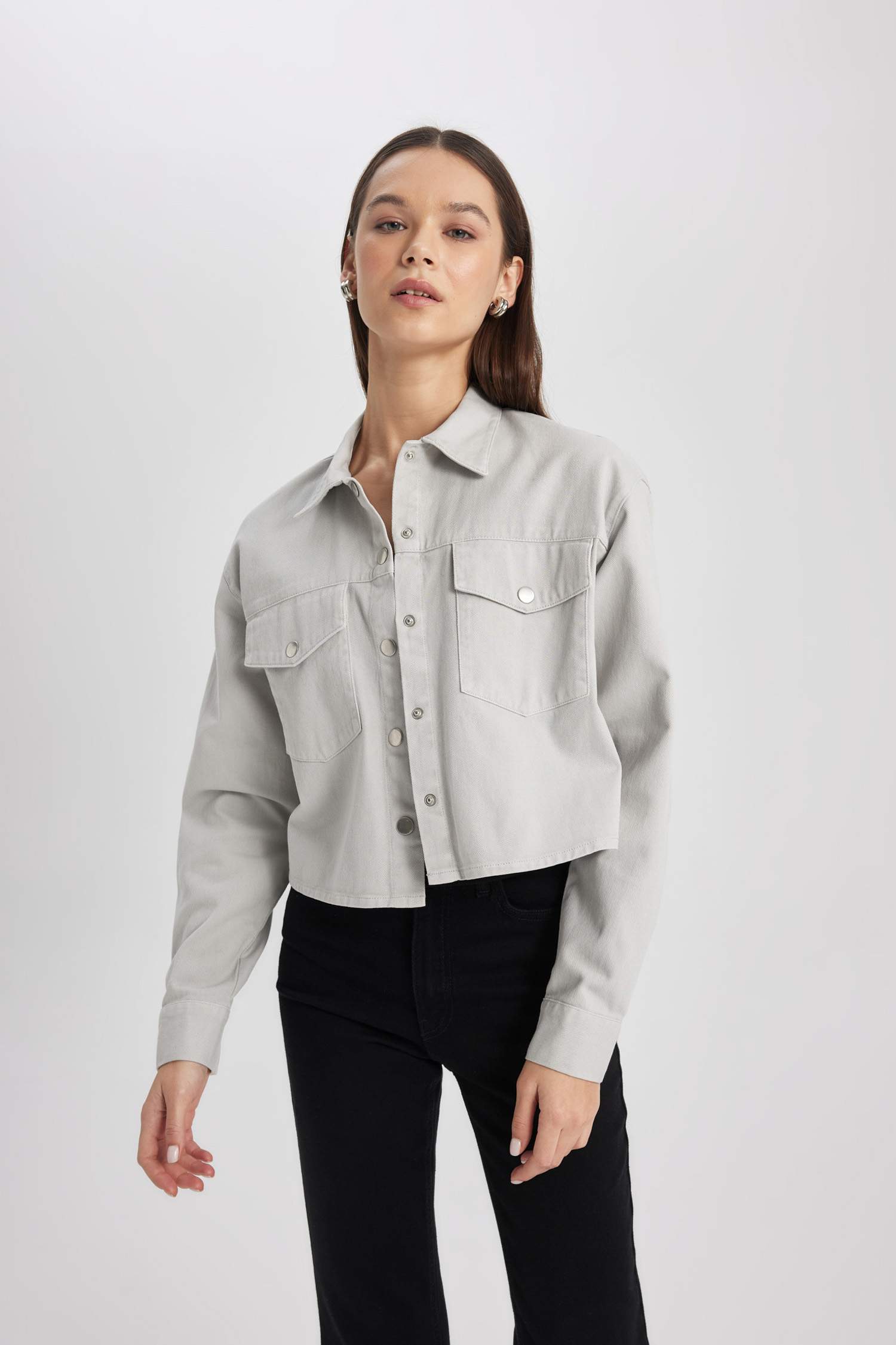 Рубашка оверсайз из габардина