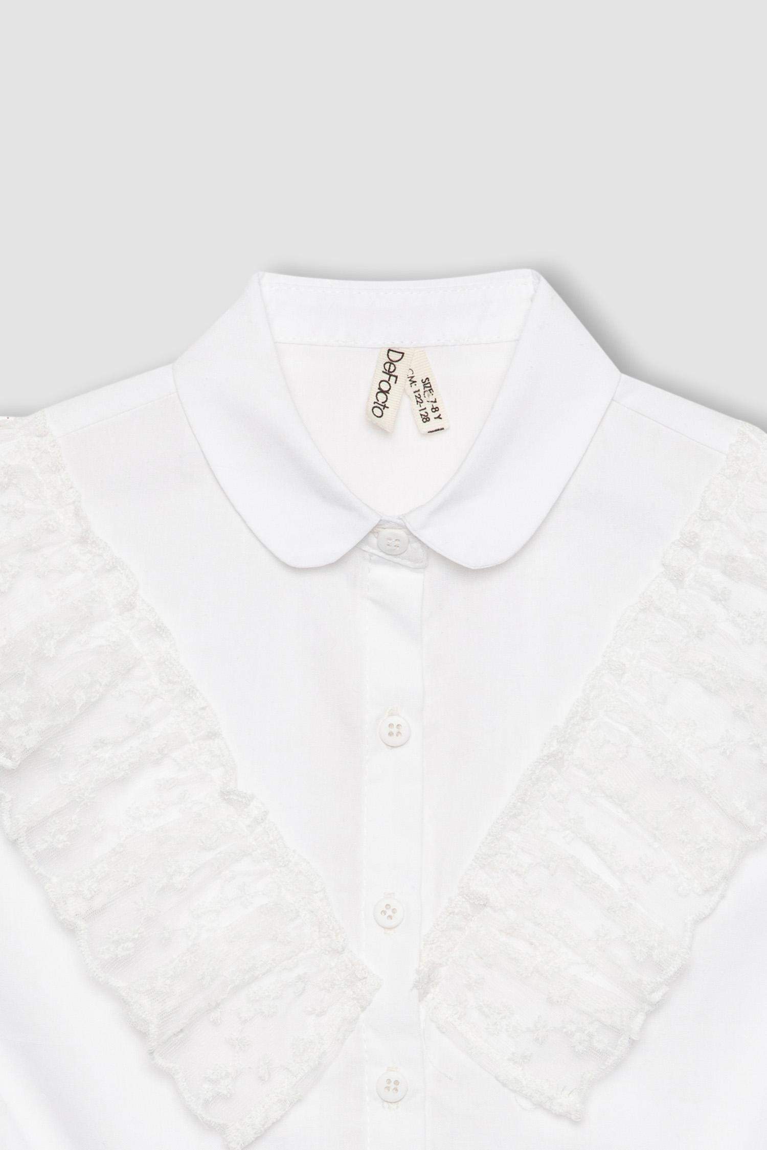 قميص بناتي نص ردن بوبلين قصة عادية