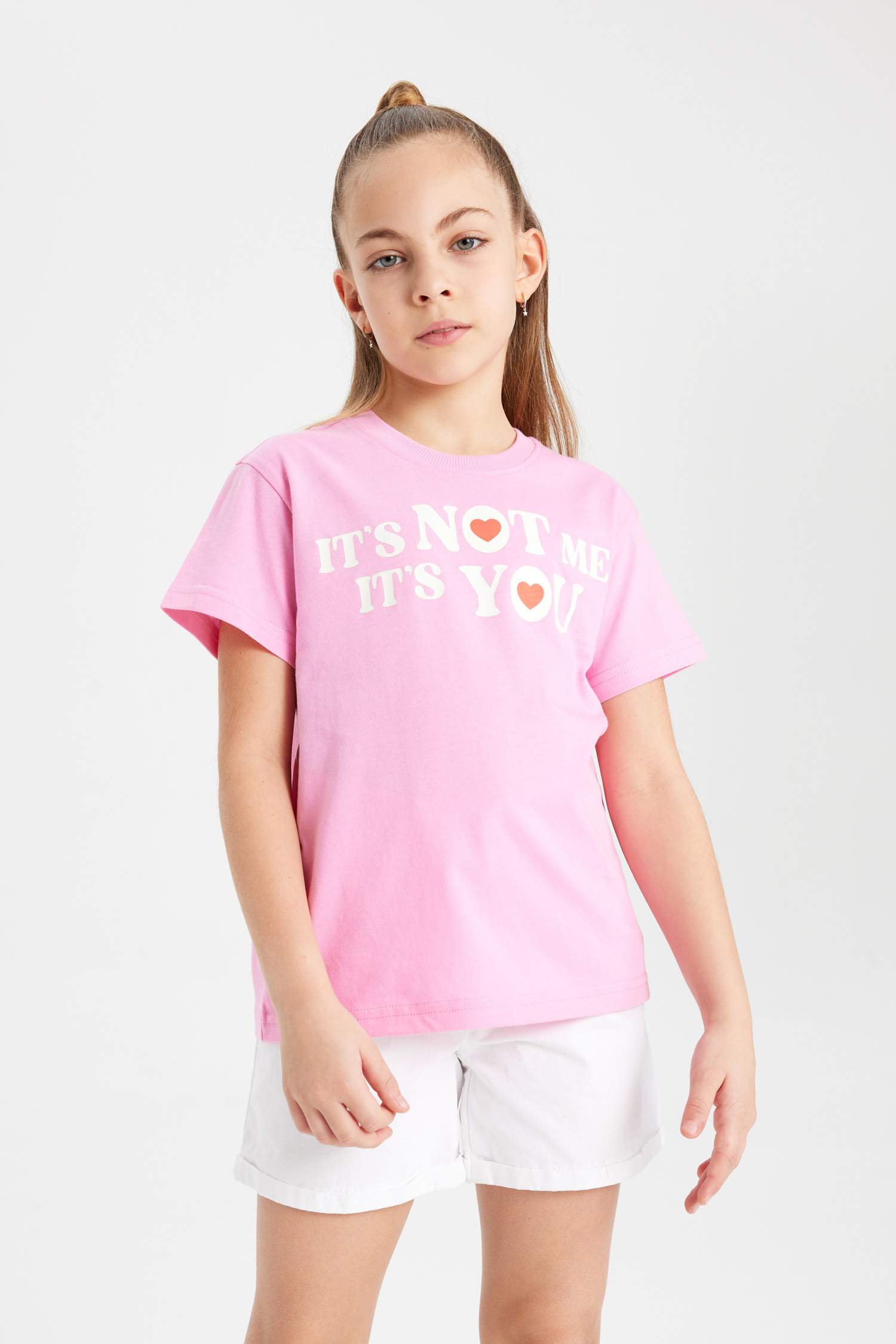 تي شيرت بناتي نص كم قصة عادية