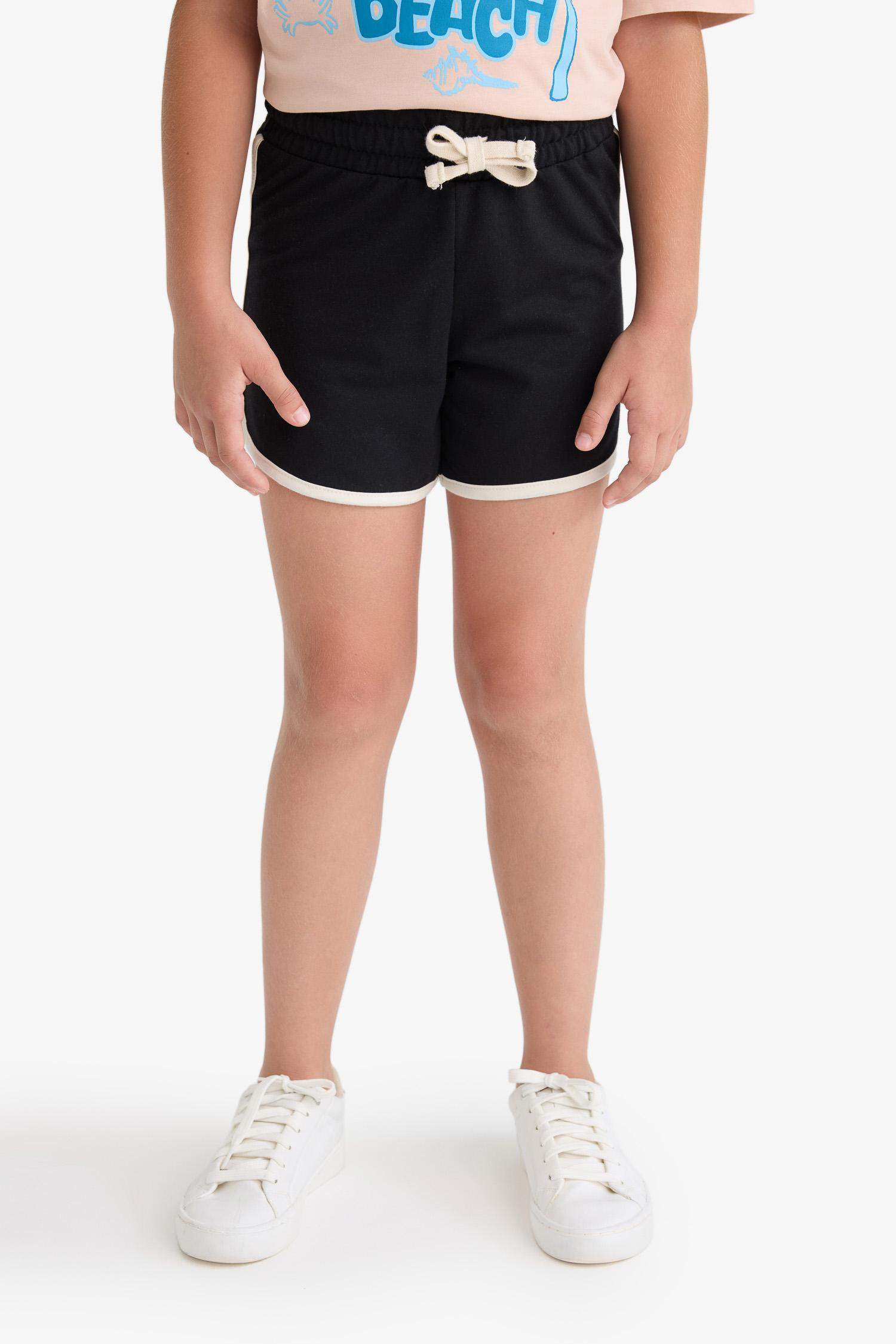 Kız Çocuk Beli Lastikli Basic Düz Şort