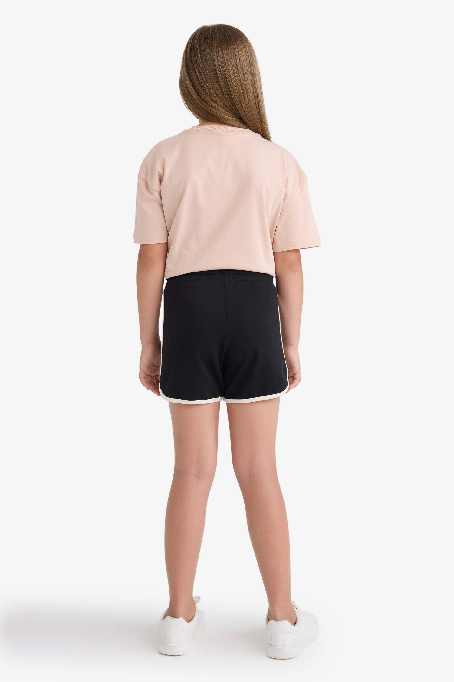 Kız Çocuk Beli Lastikli Basic Düz Şort