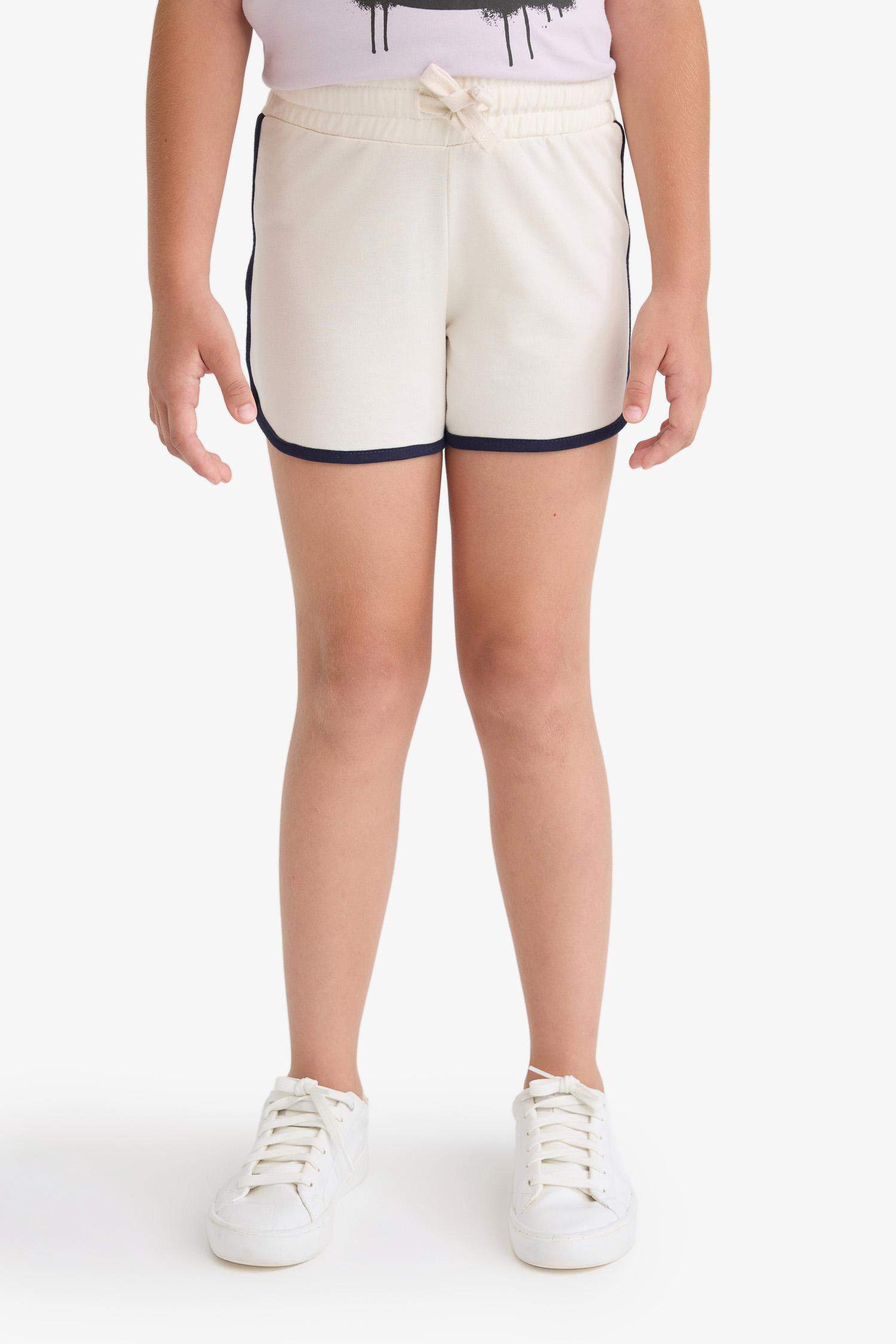 Kız Çocuk Beli Lastikli Basic Düz Şort