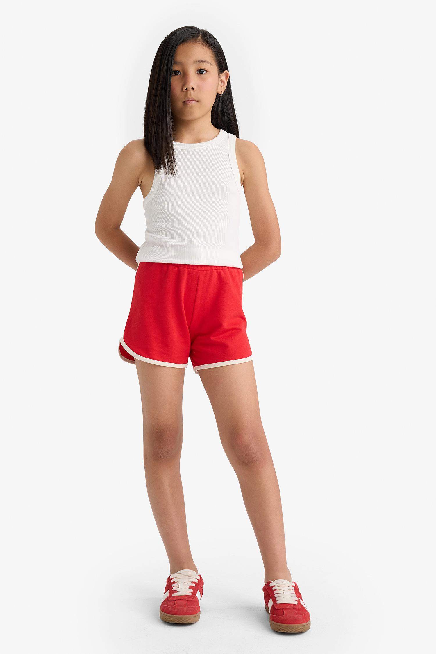 Girl Elastic Waist Basic Shorts